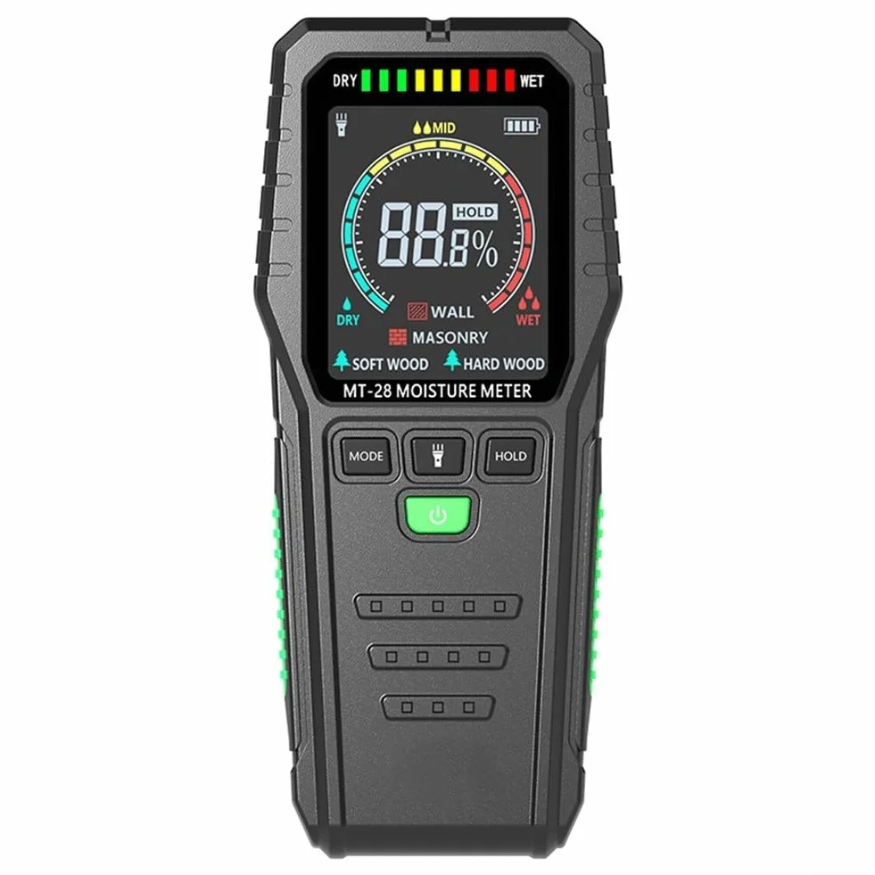 Medidor de humedad de madera con pantalla LCD para leña o ladrillo, probador de humedad sin pines para construcción, dispositivo profesional, 150 x 67 mm