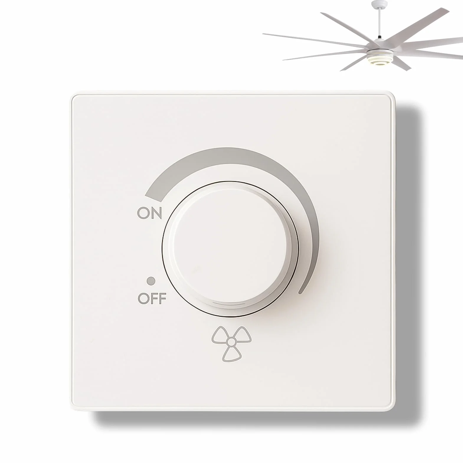 Controlador de velocidad continuo para ventilador de techo, Interruptor de ajuste de ventilador de techo Tipo 86 220V 10A, Blanco
