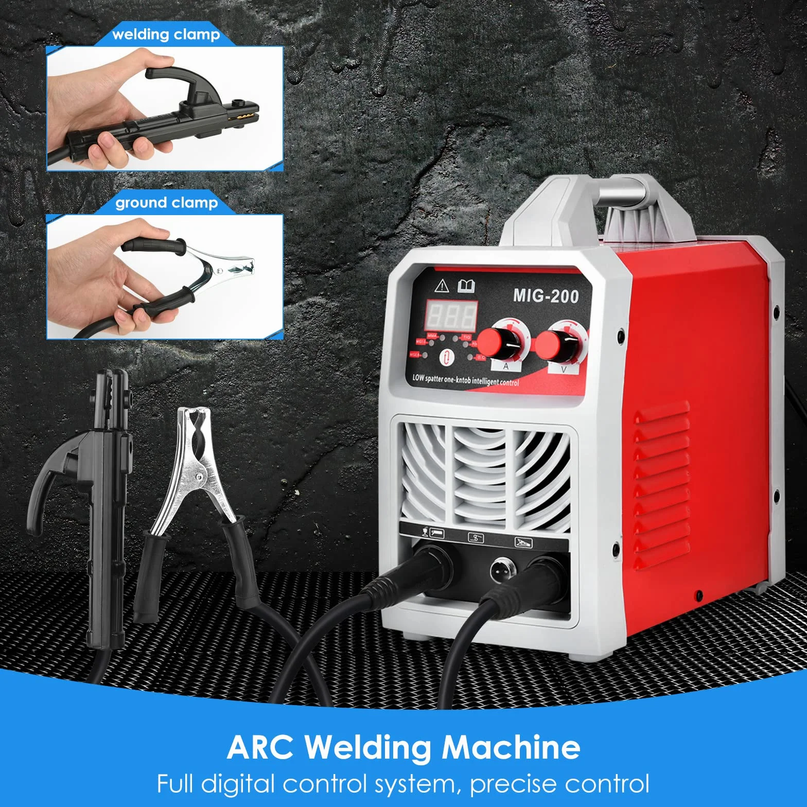 Aomdom Máquina de soldadura MIG/ARC/Lift TIG 3 en 1, soldadora inversora IGBT de 300 A con pantalla LCD, soldadora portátil de 220 V para uso profesional y doméstico