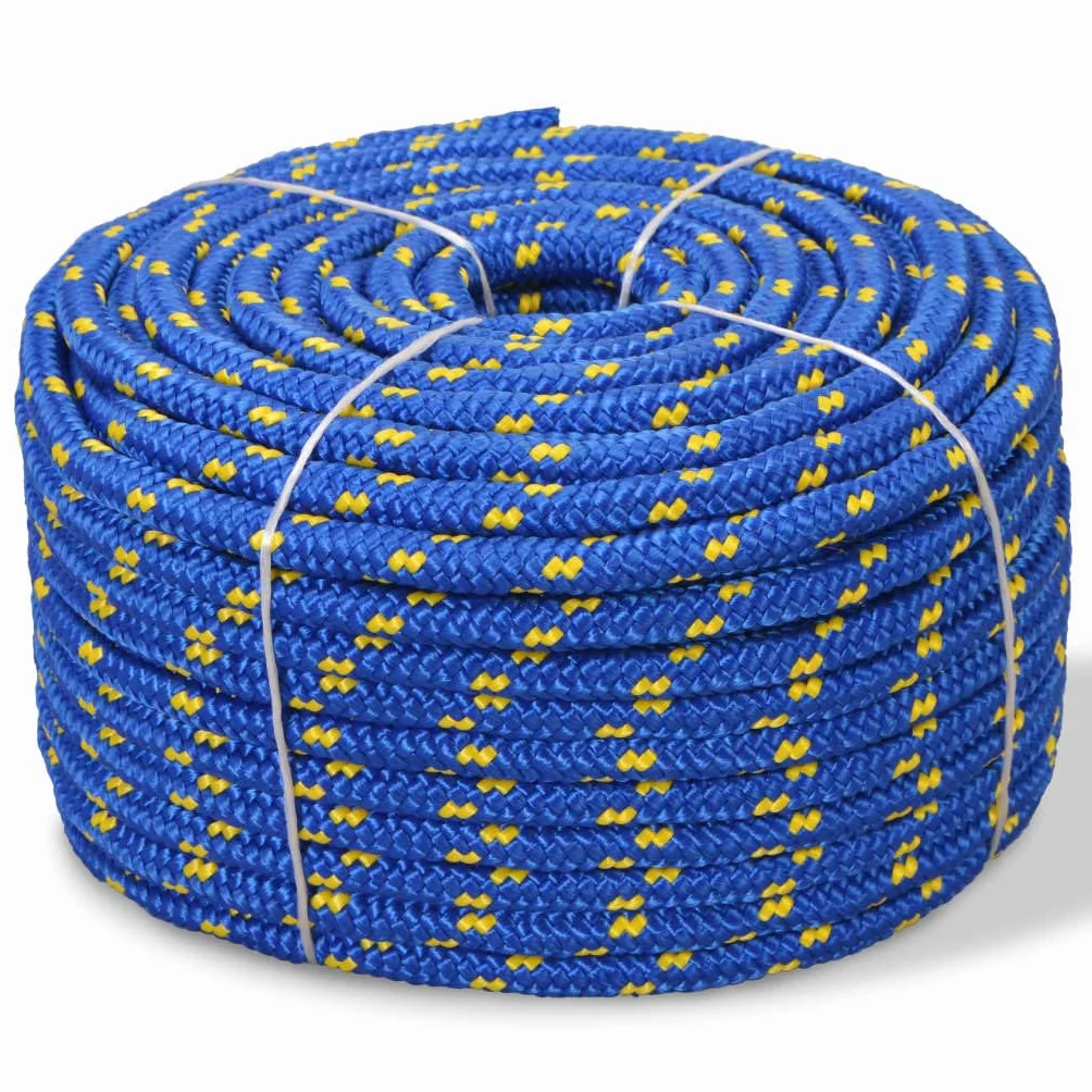 Cuerda para barco de polipropileno, 12 mm, 50 m, color azul, resistente, resistente a la intemperie, flotante, para barco, camping, exterior, hogar, taller, vela