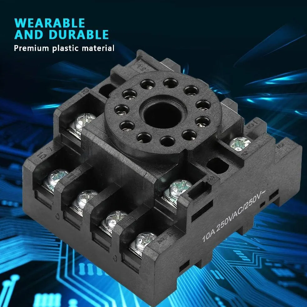 PF113A Enchufe de la Base del Relé de Potencia del Zócalo del Soporte del Relé de 11 Pines JQX-10F JTX-2C