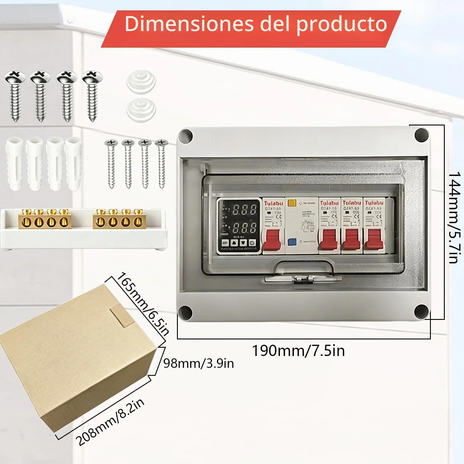 Caja Distribución Montada Superficie, Caja de Distribución de Superficie IP65 Interruptores Desconexión CA 32 A, 16 A y 10 A para Uso en Talleres y Hogares