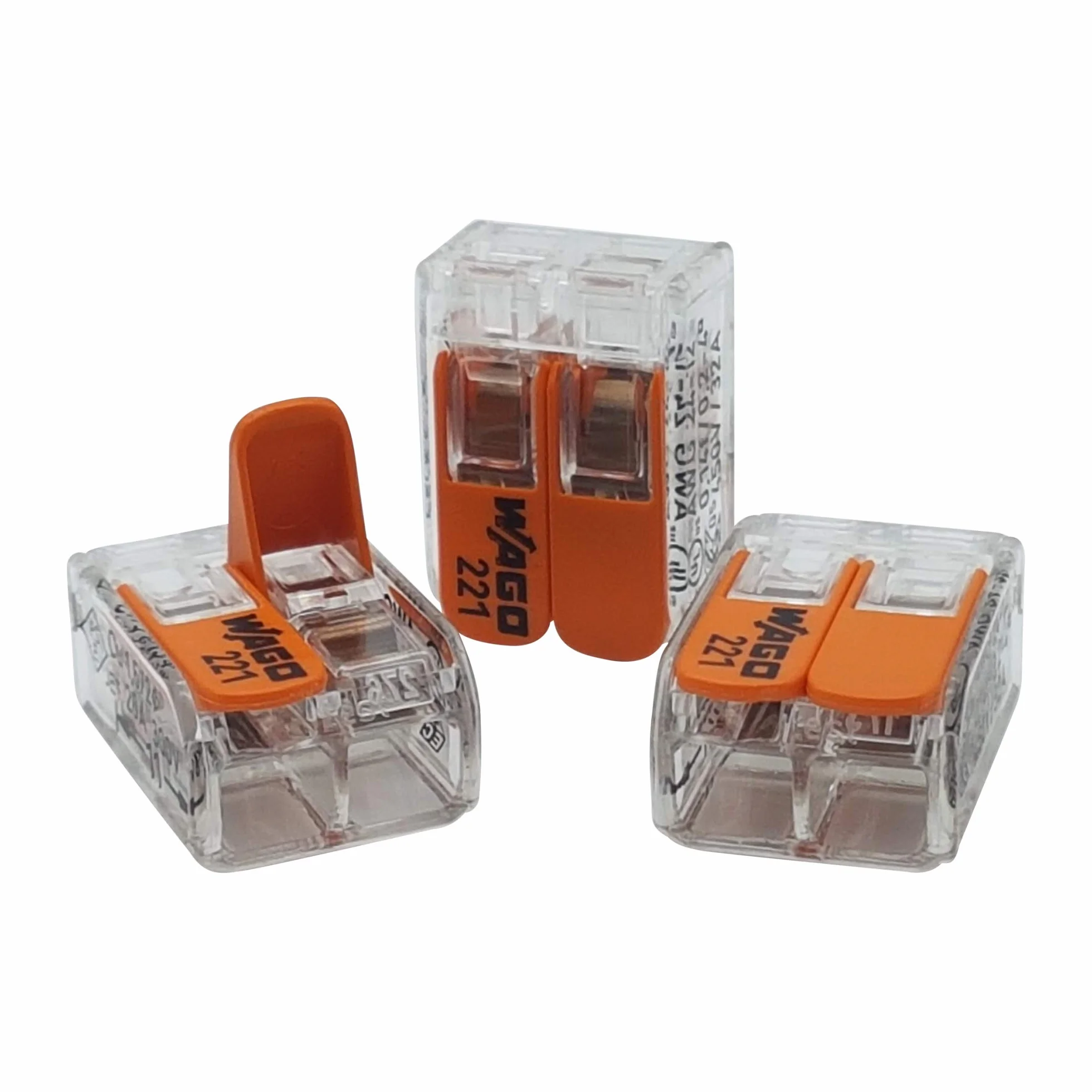 Wago 221-412 - Terminales de conexión (2 cables, 0,2-4 mm², 50 unidades, tamaño pequeño, transparente)