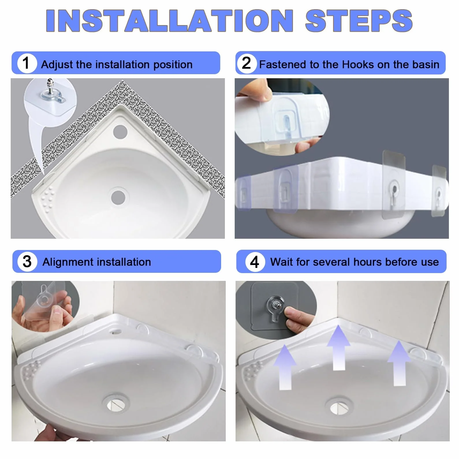 Lavabo de Esquina Plástico Multicolor | Lavabo Pared Compacto para Autocaravana/Jardín | Fregadero de Plástico para Exterior para Sótano/Camping (Fácil instalación)