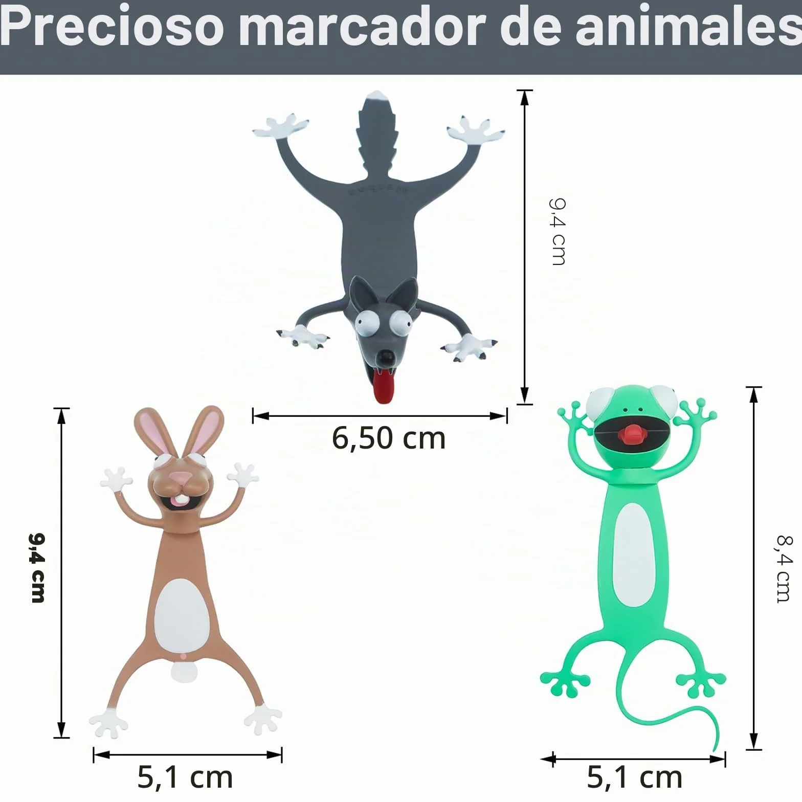 Outus 3D Marcapáginas de Animales de Dibujos Animados Lindos Marcadores de Libros Regalos para Profesores Lectura Oficina