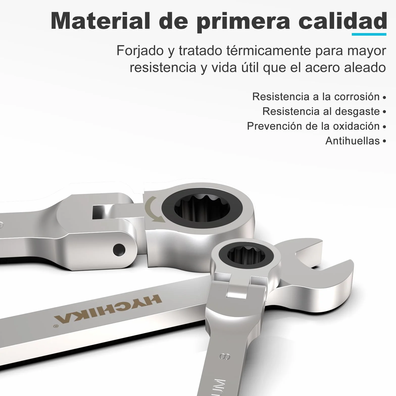 HYCHIKA Llaves Fijas Con Carraca 6-19mm, 9pcs Llave De Carraca Con Bolsa Enrollable, Llaves Combinadas Juego De Llaves, Adecuado Para ReparacióN De AutomóViles, Mantenimiento Industrial