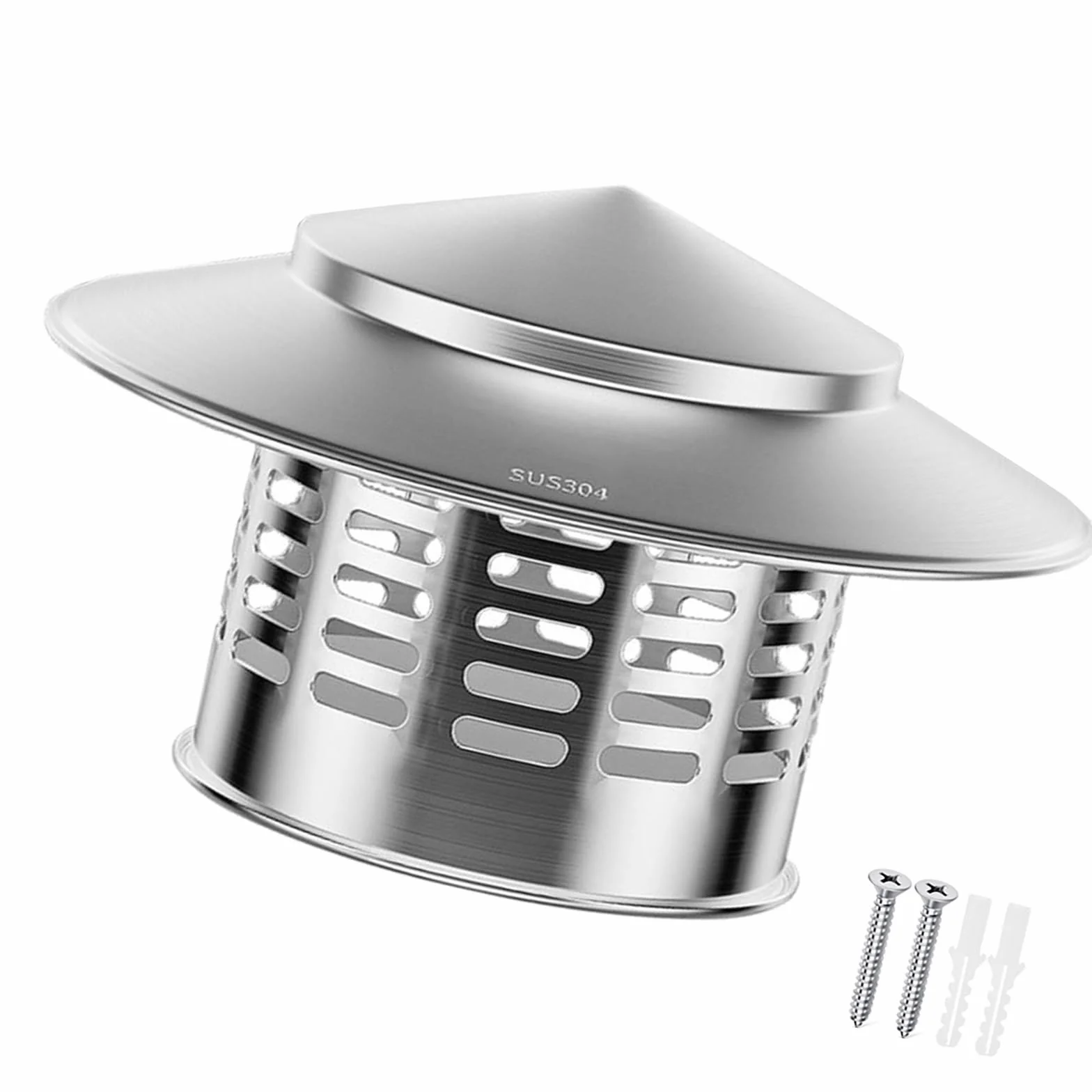 Sombreros para Chimeneas de Acero Inoxidable 304, Sombrerete Chimenea Antilluvia Redondo, Sombrero Chimenea, Caperuza Antipajaros para Conductos de Estufas y Chimeneas, Tapa de Escape(220mm/8.6in)