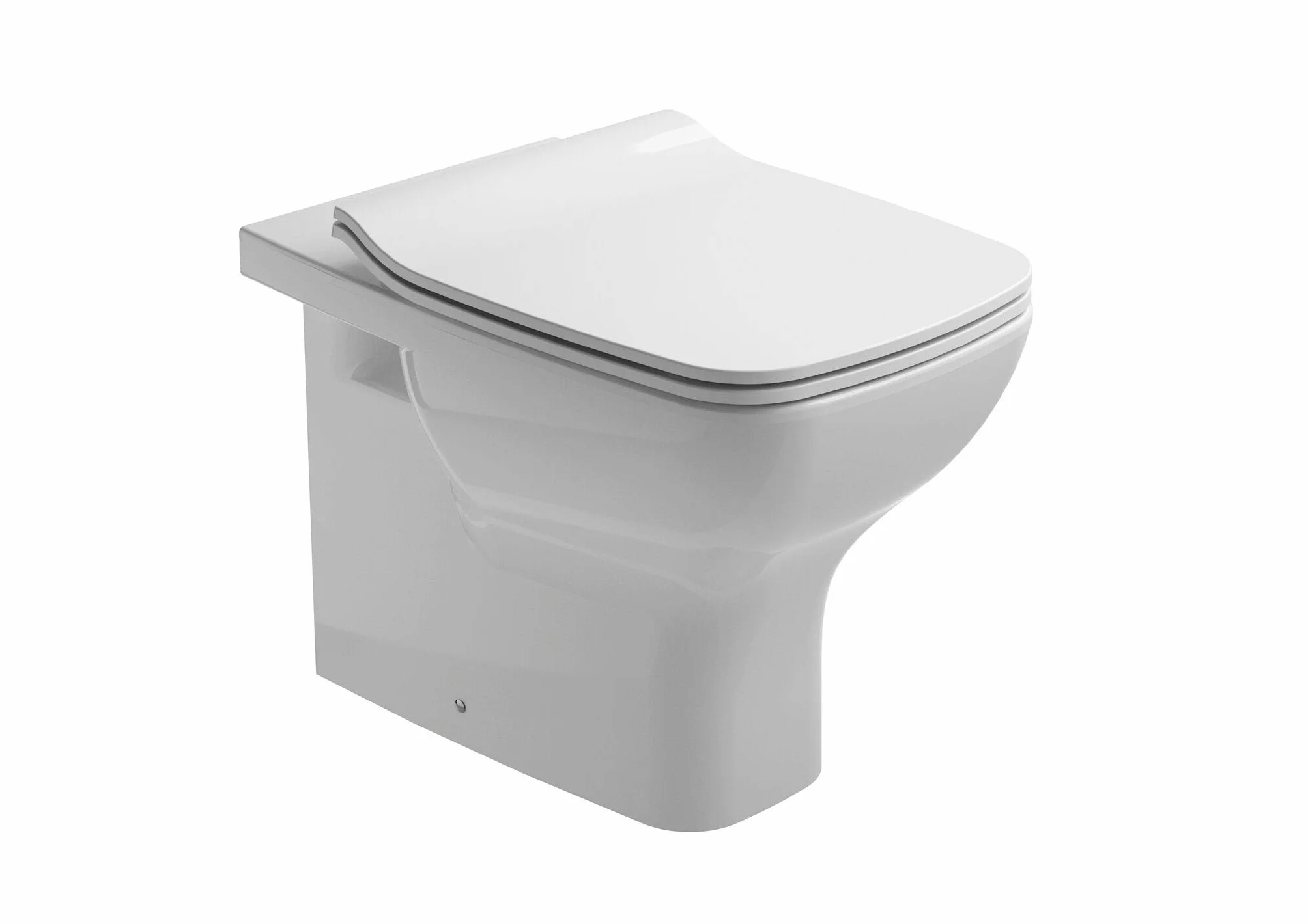 Tapa y Asiento Fijo Slim Inodoro Cuadrada Blanco Brillo Bisagras Acero Inoxidable Kit Fijación