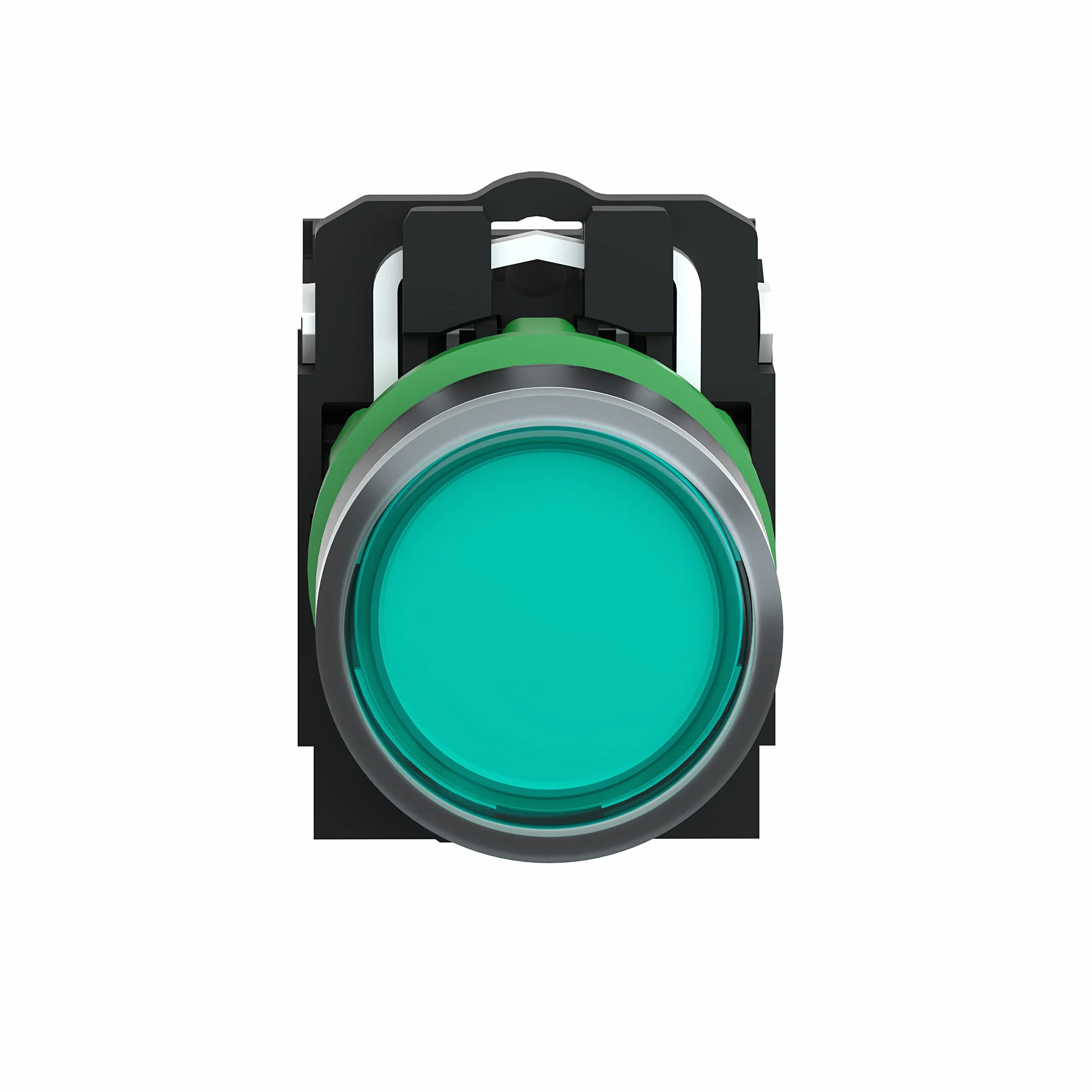 Schneider Electric XB5AW33M5 Pulsador Iluminado Diámetro 22, Retorno Resorte Nivelado, 240 V, 1 NA + 1 NC, Verde