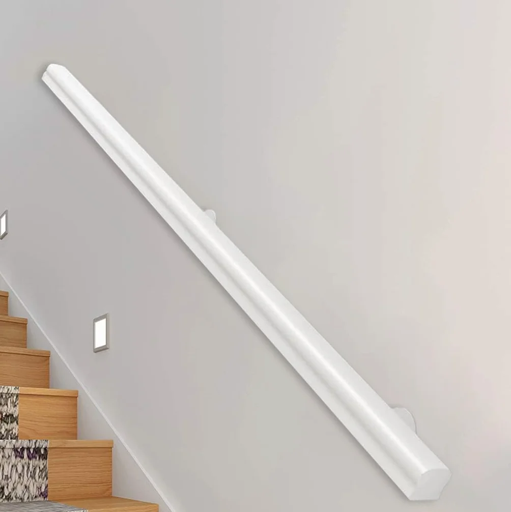 80cm Pasamanos Blanco de Madera Maciza | Barandilla Antideslizante para Escaleras del Hogar | Barra de Seguridad Resistente para Escaleras Interiores y Exteriores, Pasillos, Áticos y Patios