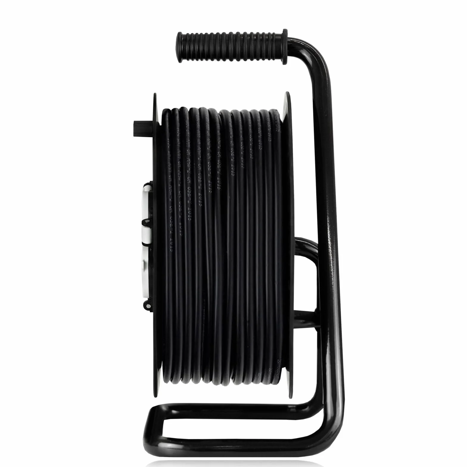 Werku WK403360, Enrollacables Alargador, Calidad Profesional, 25 Metros, MAX 3200 W, Protección IP44, 4 Tomas, Cable H05RR-F 3G 1.5 MM/2, Protección contra Sobrecalentamiento