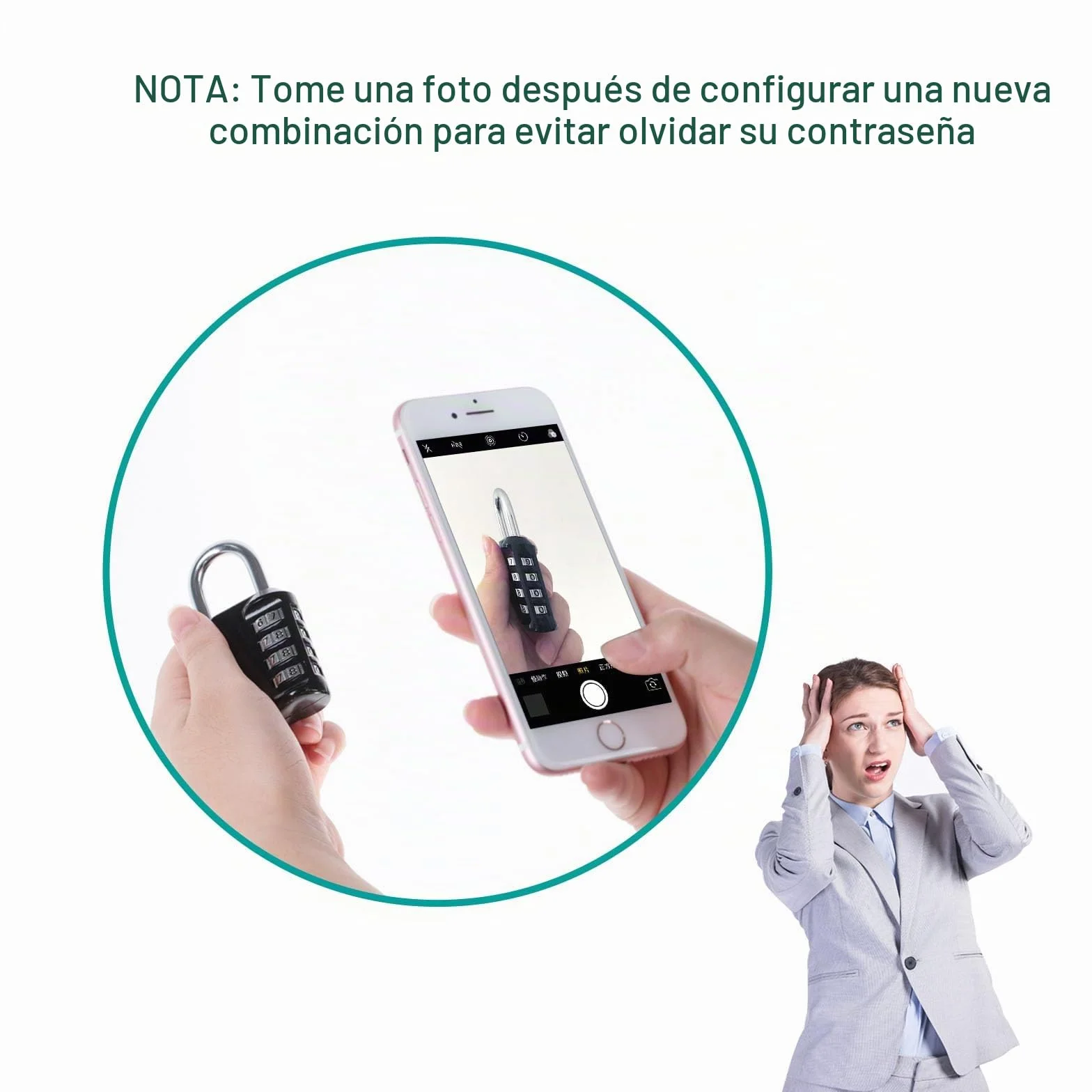 ZHEGE Candado Largo, Candado Taquilla para Gimnasio, Vestuario, Sótano, Candado Combinacion Exterior para Cerca del Jardín Trasero, Cobertizos, Contenedor (1 Pieza, Negro)