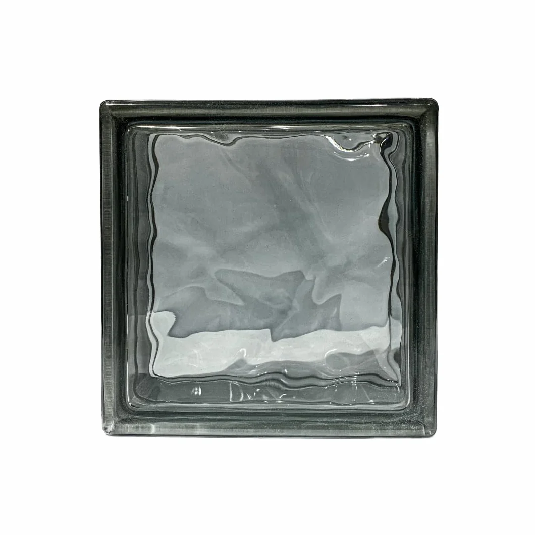 Bloque de vidrio Pavés Smart Ondulado Coloreado en la masa Grey | Dimensión 190x190x80 mm | Euro/pza. 5,80 |Unidad de venta: una caja de 6 pzas.