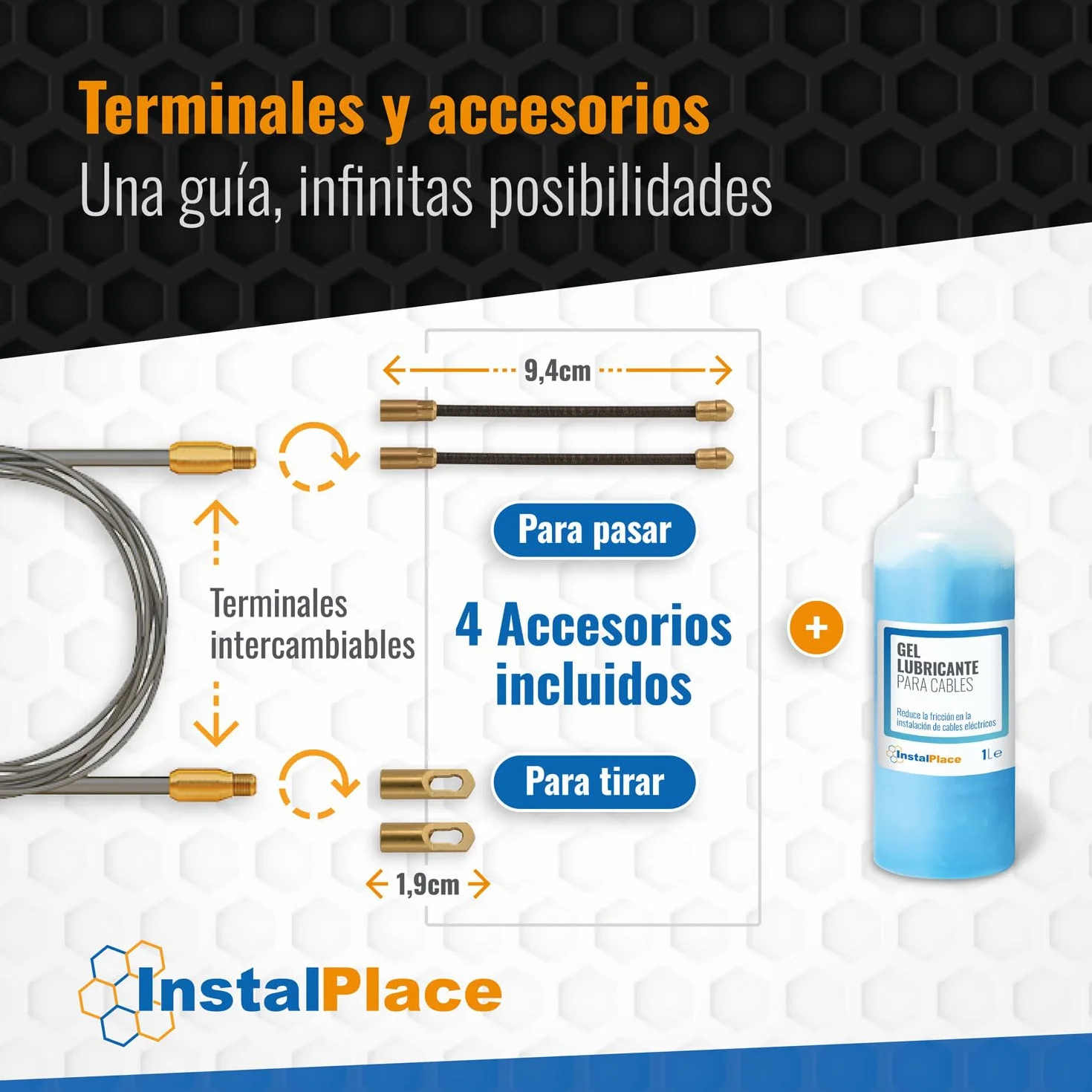 Pack Guía Pasacables Trenzada Monofilamento 15m Ø 3mm + Lubricante 1L, Alta Resistencia, Gran Alcance, Baja Fricción, Alta Flexibilidad