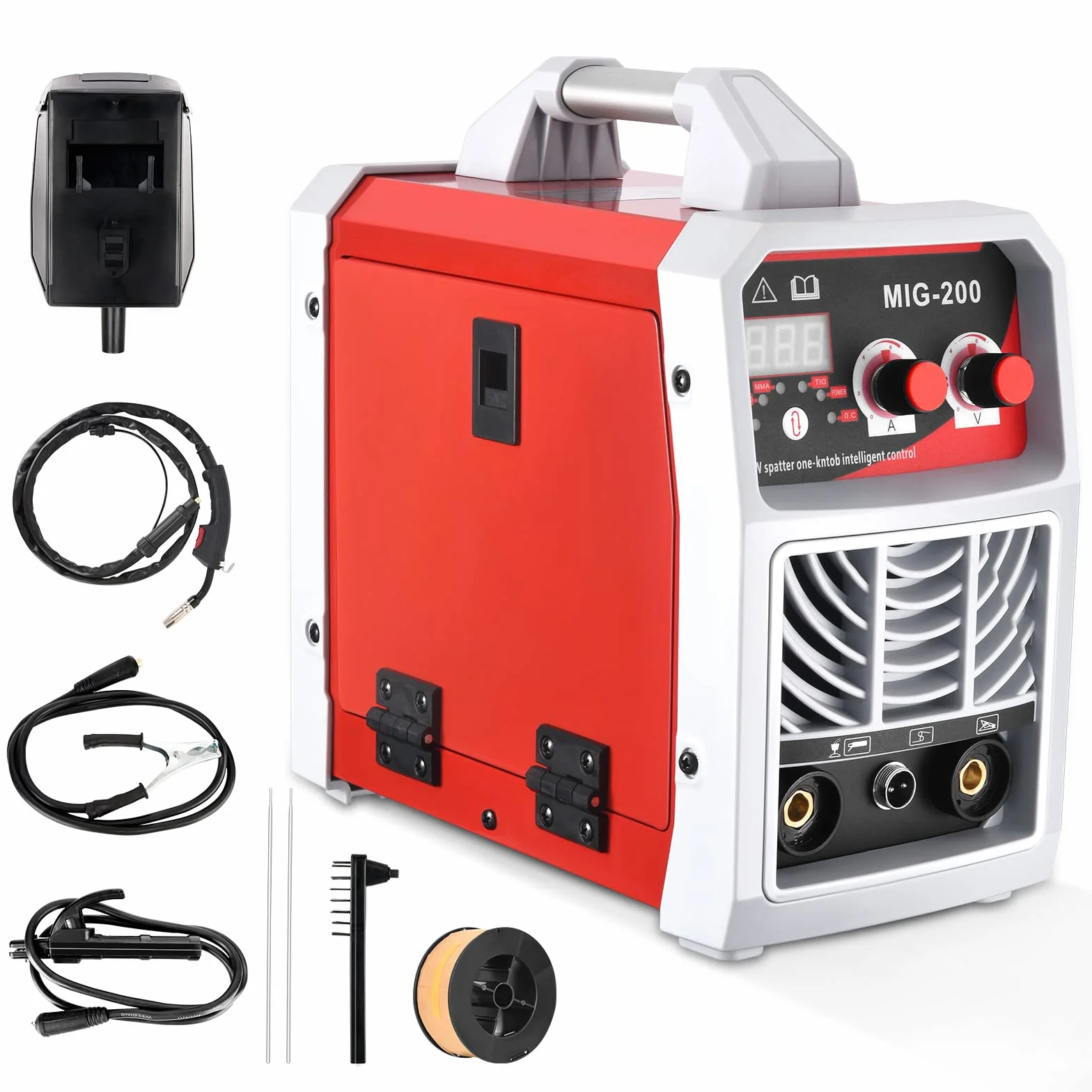 Aomdom Máquina de soldadura MIG/ARC/Lift TIG 3 en 1, soldadora inversora IGBT de 300 A con pantalla LCD, soldadora portátil de 220 V para uso profesional y doméstico