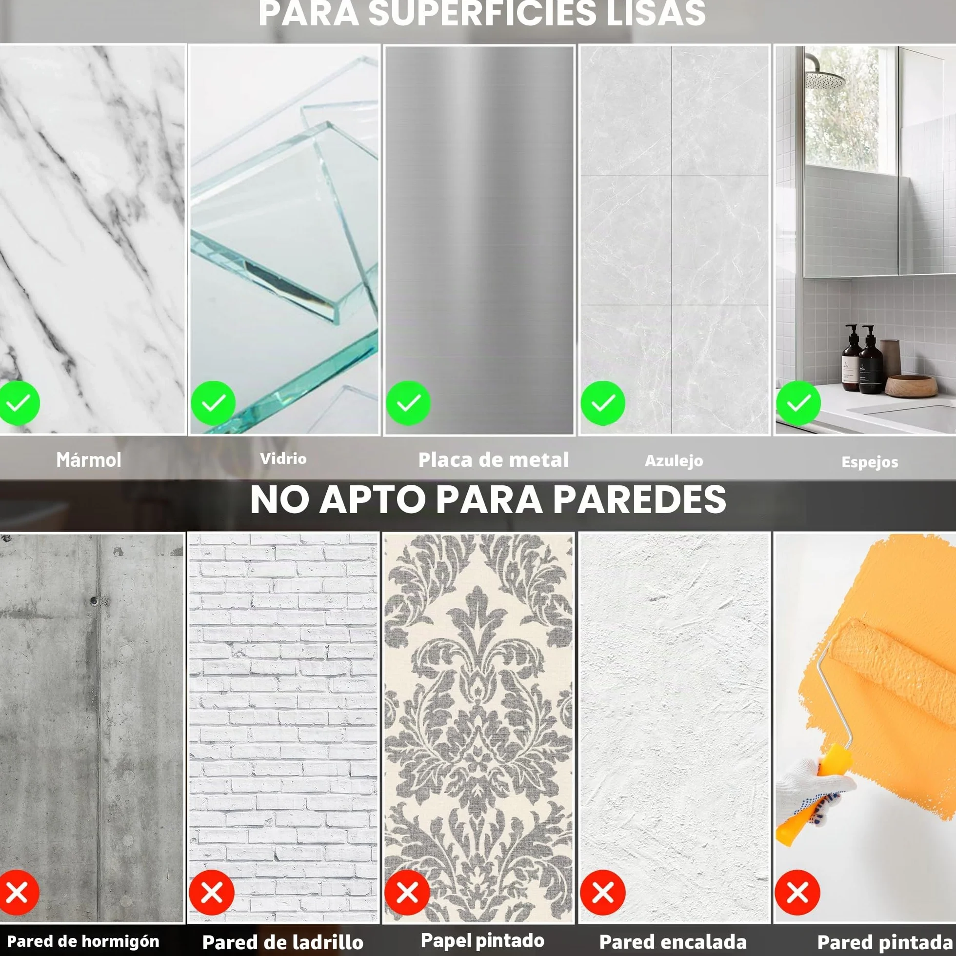 Aikzik Portarrollos Baño Papel Higiénico Acero Inoxidable sin Taladrar Blanco