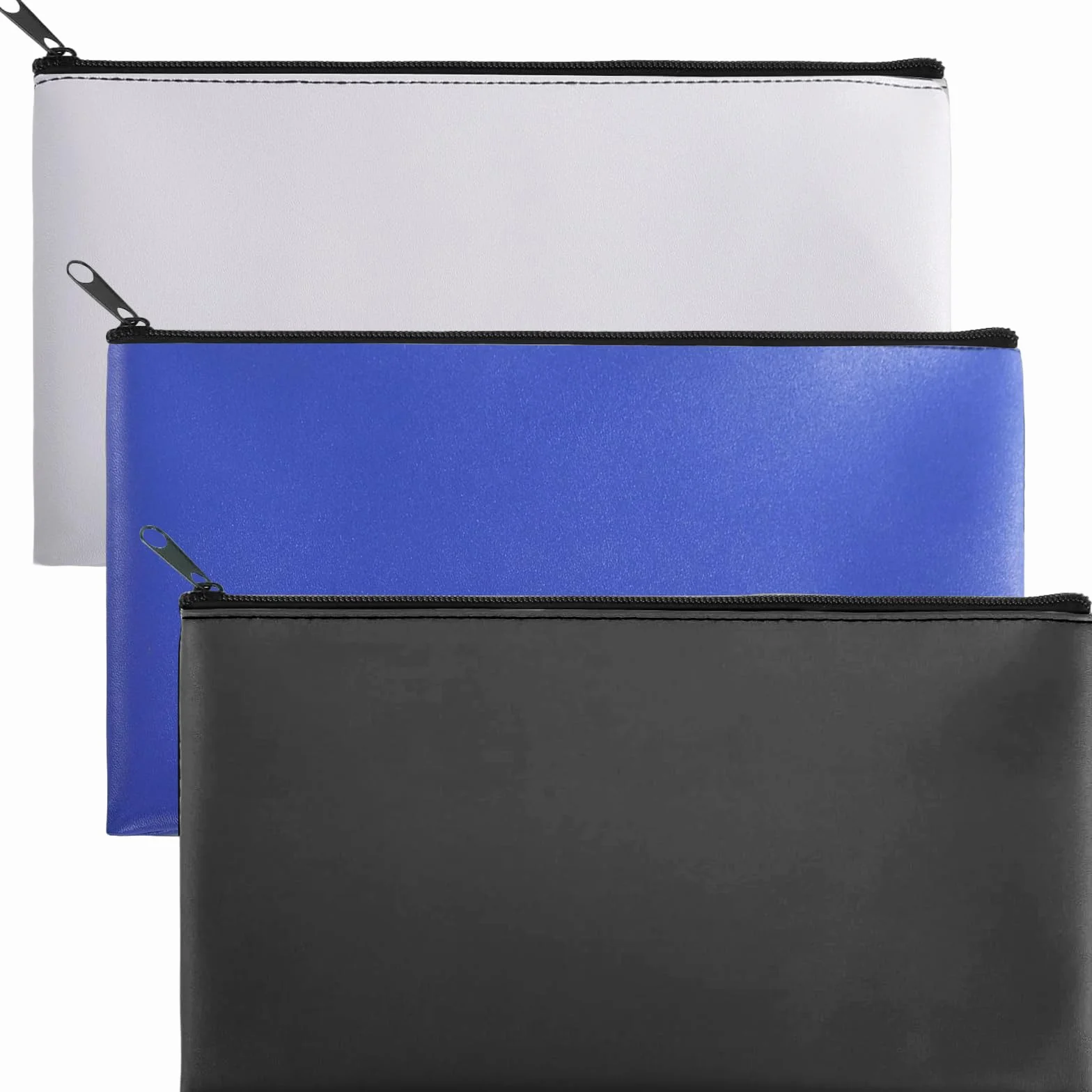 Bolsa para Billetes Impermeable PU 27x15 cm con Cremallera 3 Piezas