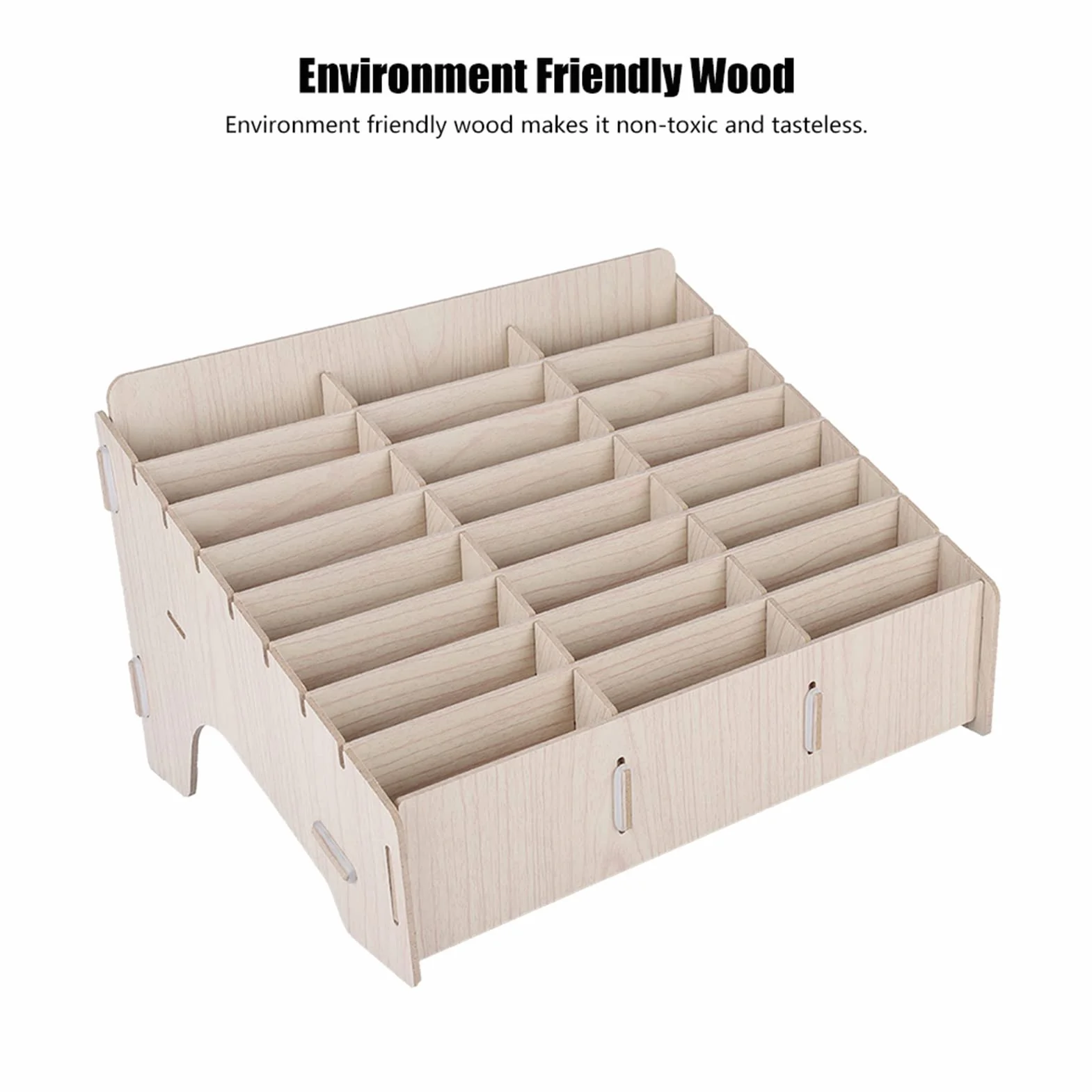 Organizador Teléfonos Móviles 24 Compartimentos Caja Almacenamiento Multifuncional Madera