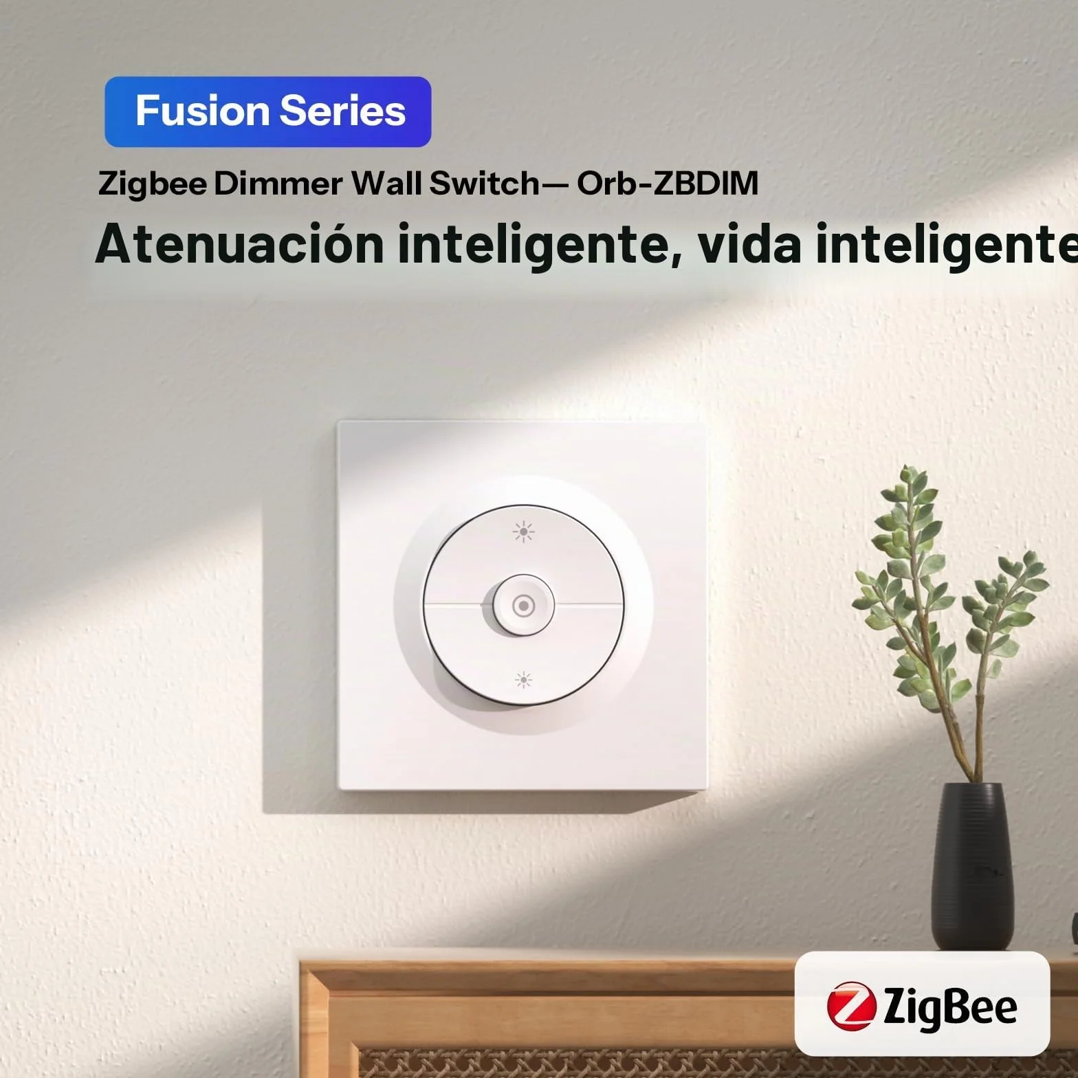 SONOFF Fusion, Orb-ZBDIM(MINI-ZBDIM-E), Interruptor Regulador Inteligente Zigbee, Cable Neutro Requerido, para Lámparas LED/Incandescentes/Halógenas Regulables, Compatible con Alexa y Google Assistant