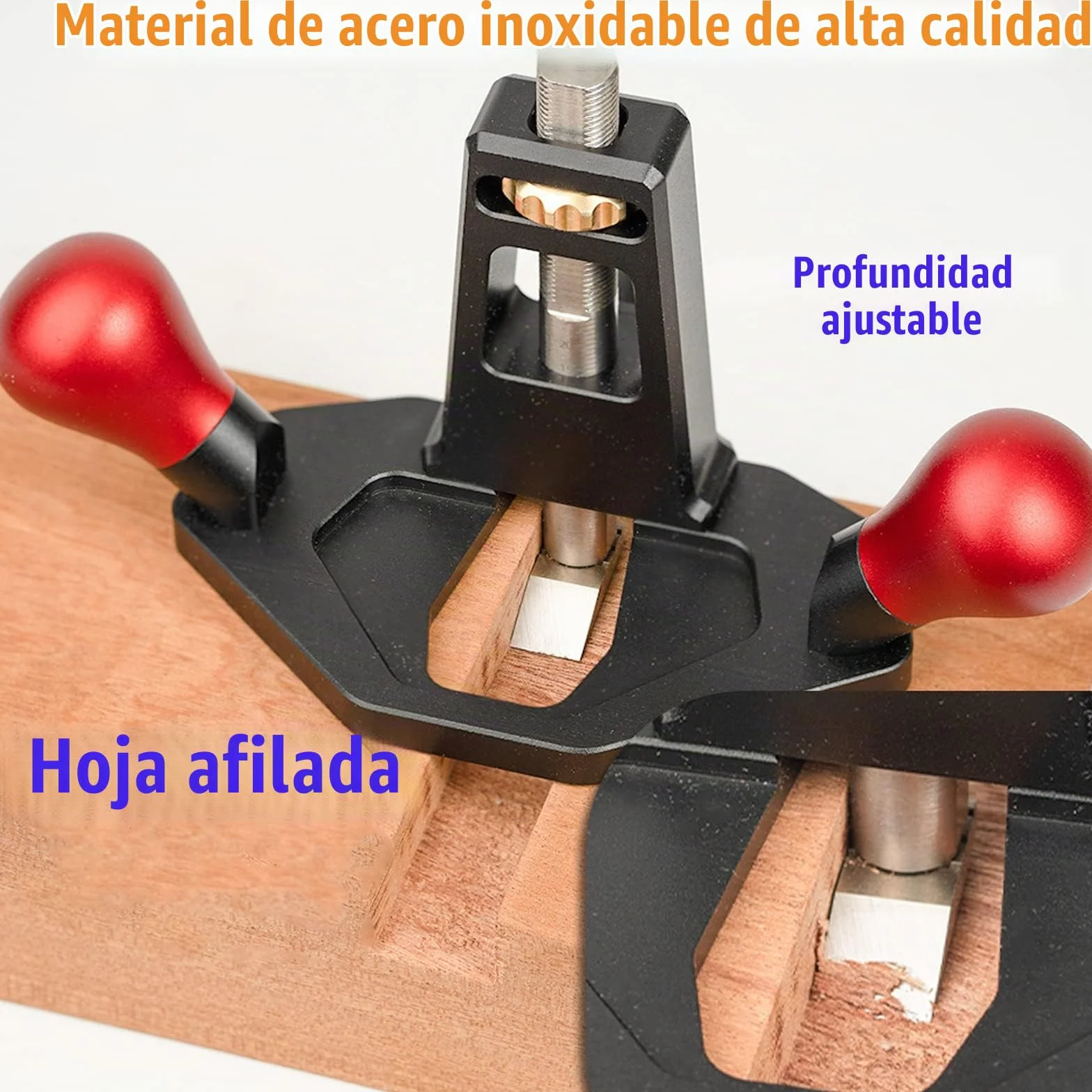 Enrutador de Mano, Enrutador Avión Enrutador Herramienta Carpintería Enrutador Mano Plano de Mano Portátil con Acero Inoxidable de para Madera Profundidad Ajustable