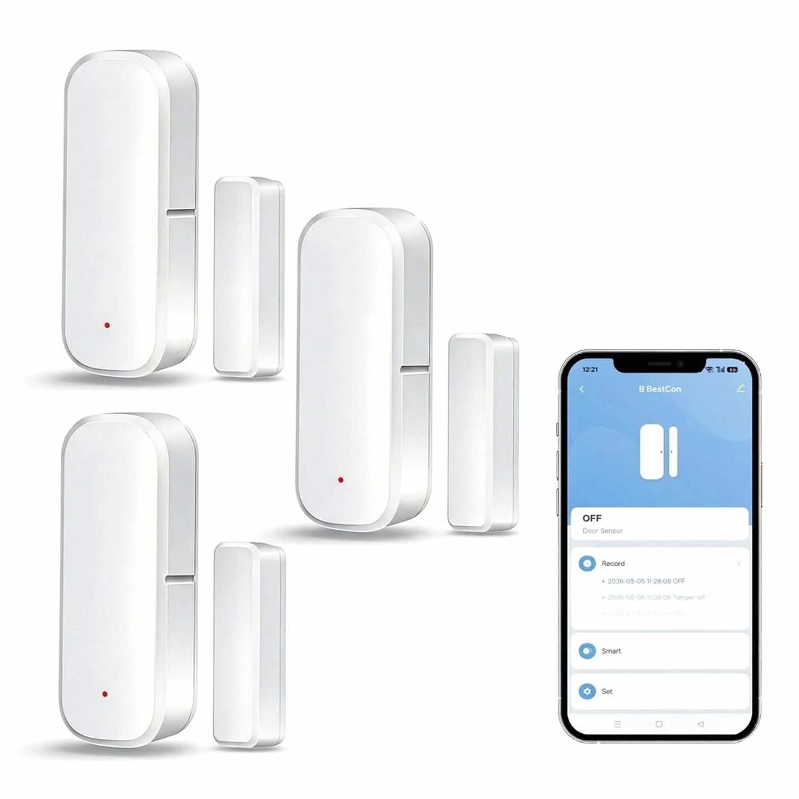 Sensor de puerta y ventana Zigbee inteligente, requiere Hub Zigbee, compatible con Alexa/Google Home/Home Assistant/Tuya, Detector inalámbrico de contacto de ventana para sistema de alarma, No se