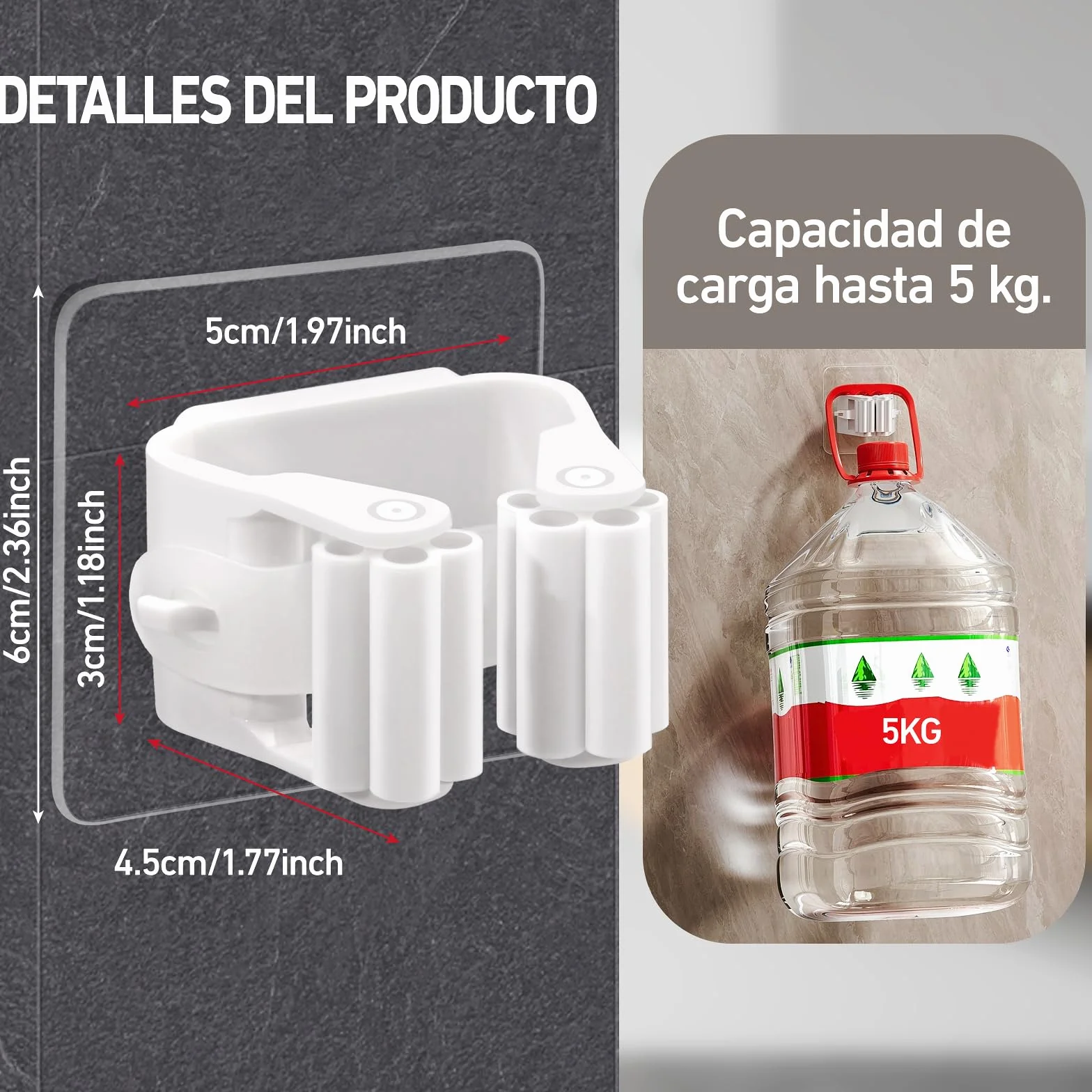 Soporte Escobas Pared XIANGLONGY 10 Piezas Colgador Sin Perforar Adhesivos Ganchos Organizador