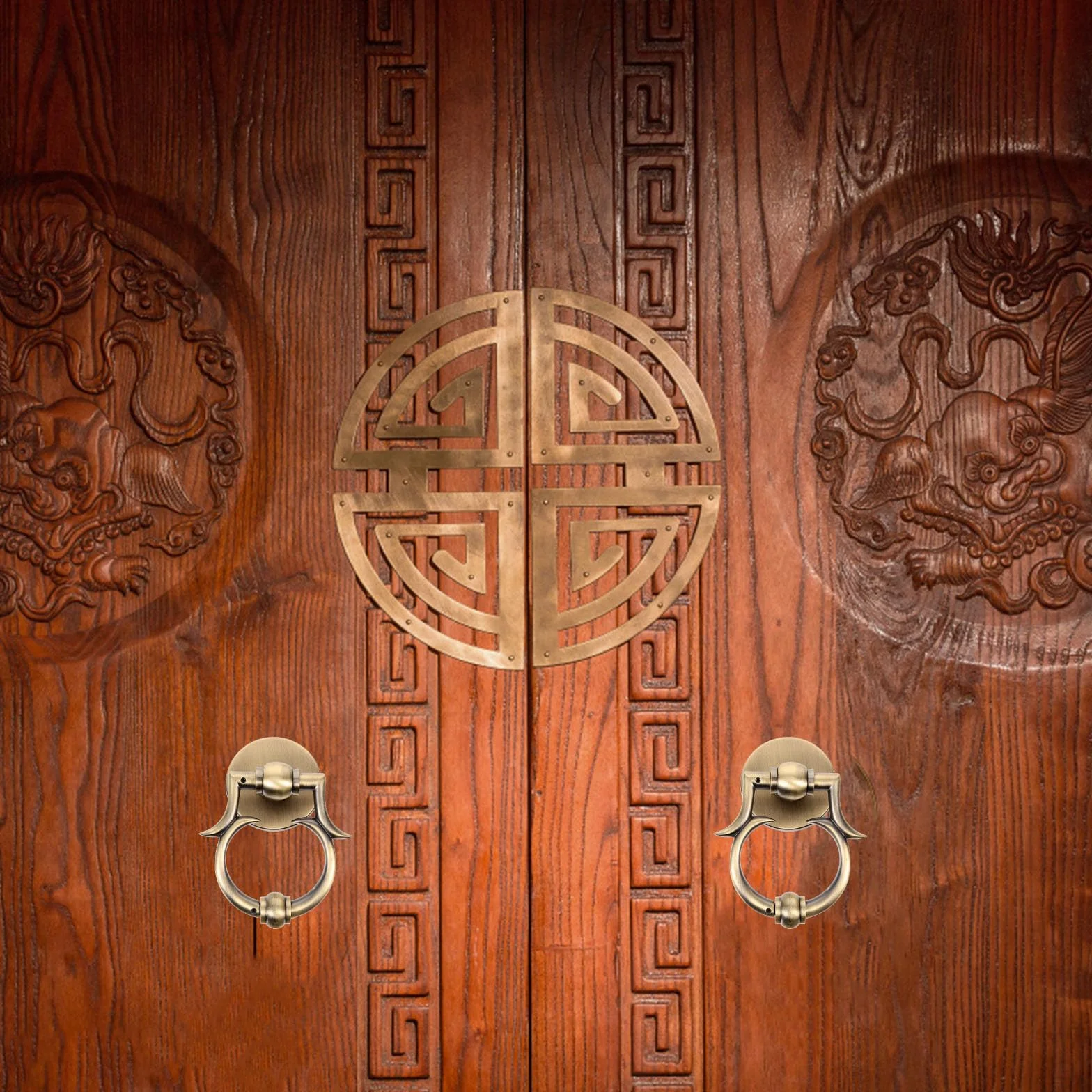 Llamador de Puerta de Aleación de Zinc Diseño Europeo Redondo Envejecido Aldaba de Seguridad para Puerta Principal Accesorio Decorativo para Hogar Herraje Resistente y