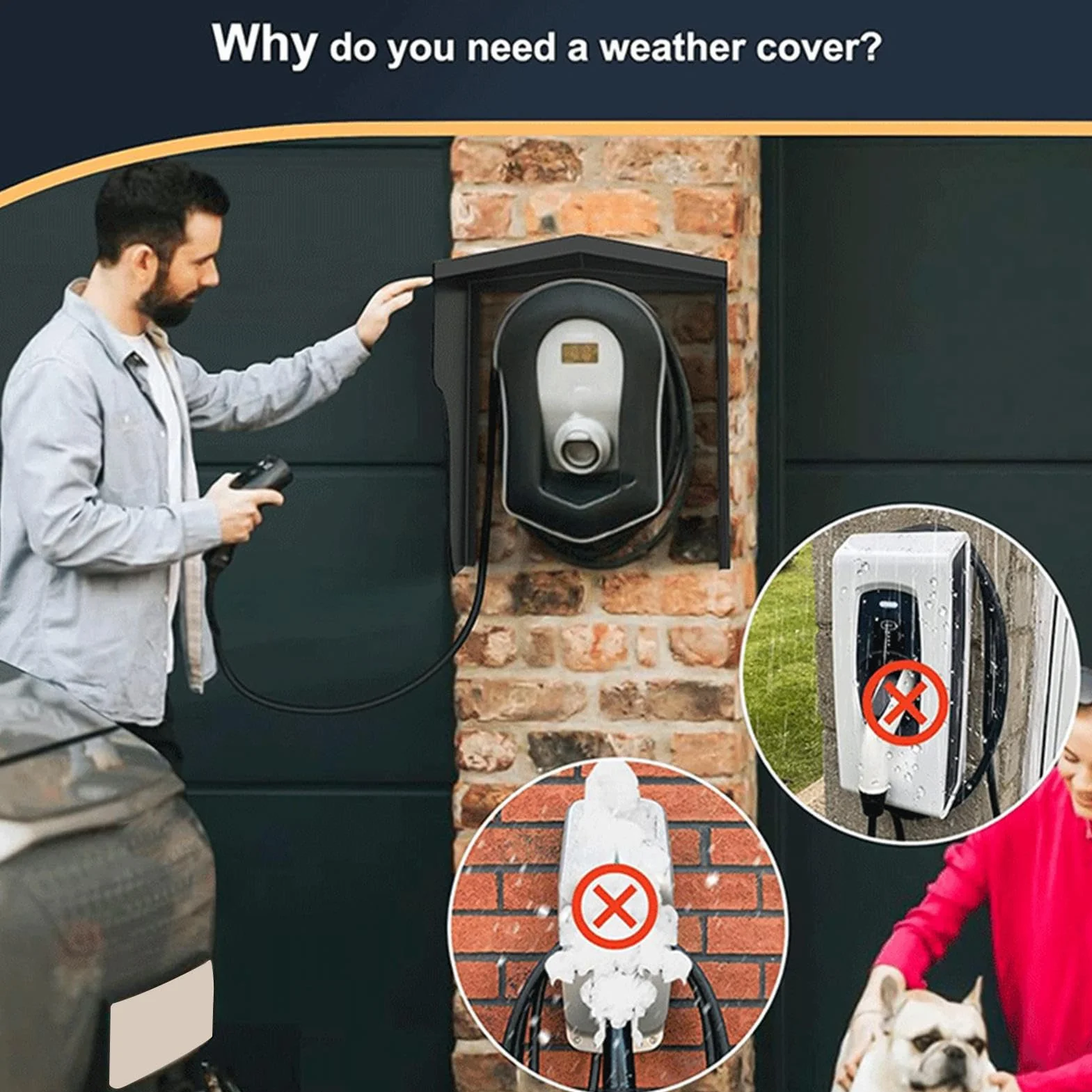 Cubierta eléctrica, cubierta de la caja de conexiones, cubierta de la toma eléctrica de aluminio | Techo protector de la estación de carga | Protección contra la intemperie para montaje en pa