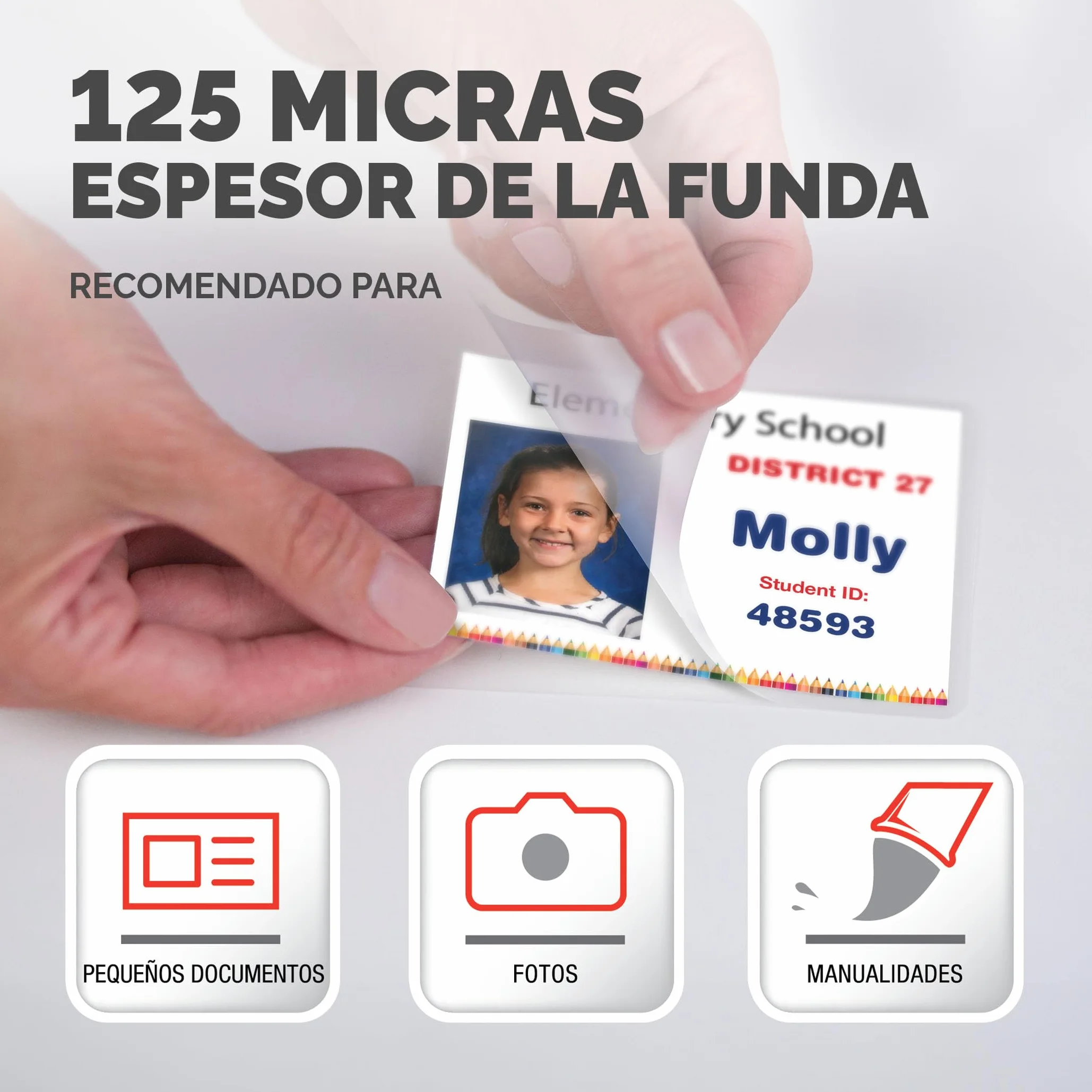 Fellowes Fundas de Plastificar 54x86mm 250 micras 100 hojas brillo