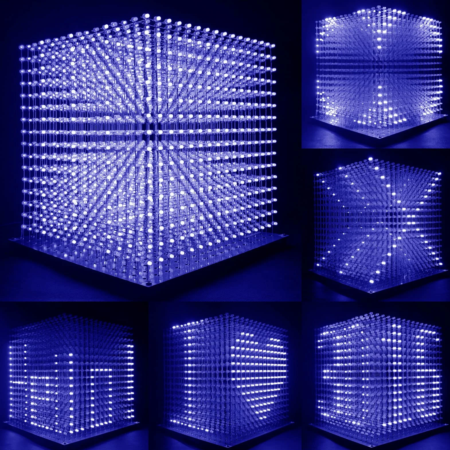 Mini 3D Led Cube DIY Kit Electrónica Kit de Proyecto de Soldadura (3D16MINI-ALLBLUE-KIT)