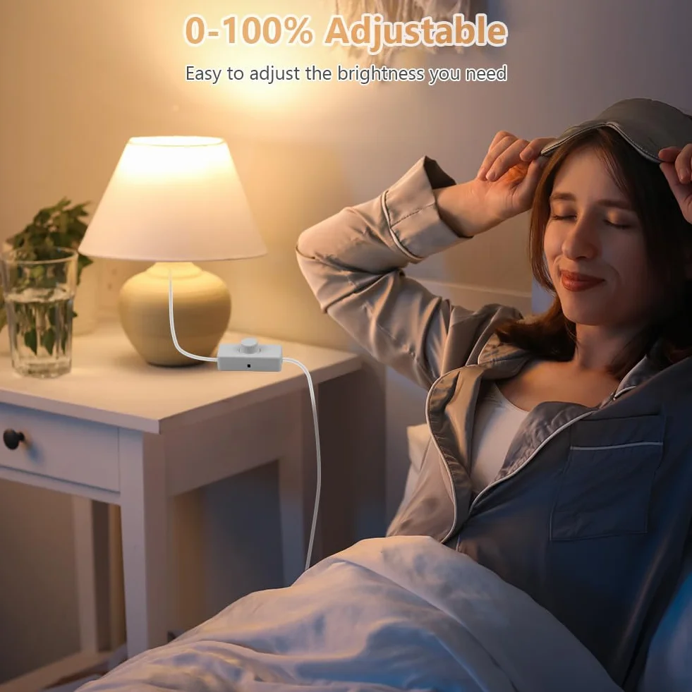AXFEE Interruptor Regulador de Luz, Dimmer Led 220V, 220V-240V AC/50hz Regulador Intensidad Led, Potenciómetro Regulador de Luz con Interruptor, para 3-100W Lampara LED y Bombillas Regulables, Blanco