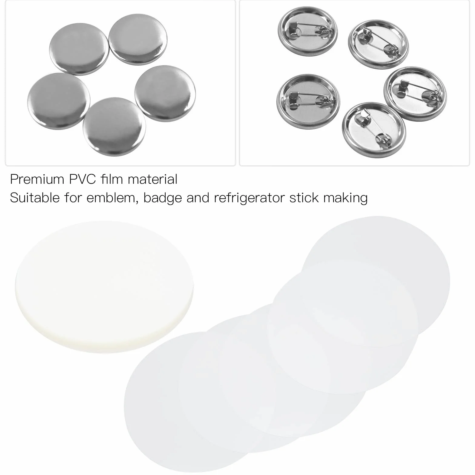 Película Protectora Transparente para Insignias, PVC, 32mm, Redonda, 100 Piezas