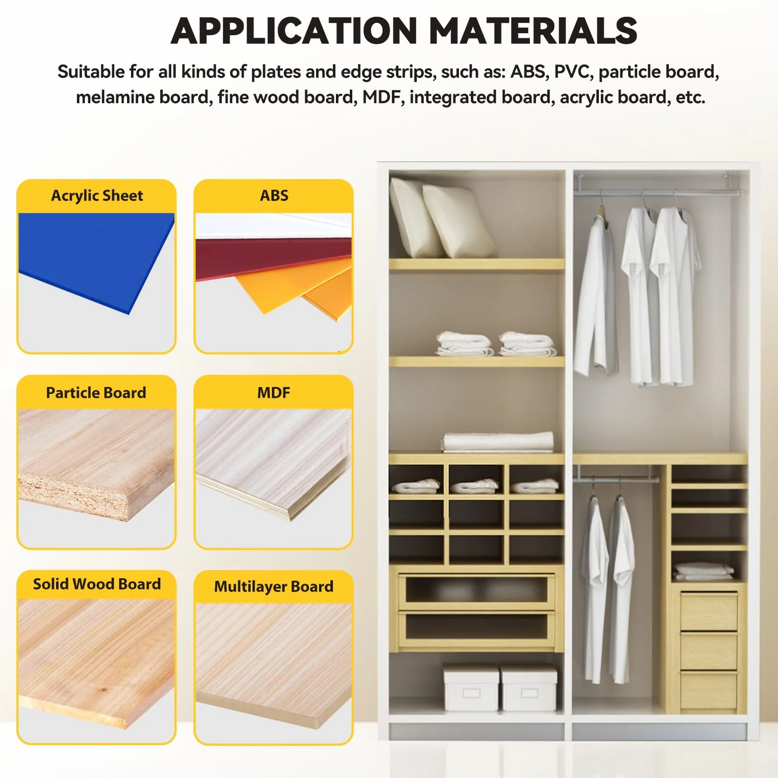 YUCHENGTECH Encoladora de Cantos Portátil 2-6m/min 10-60mm para Madera Contrachapada PVC ABS
