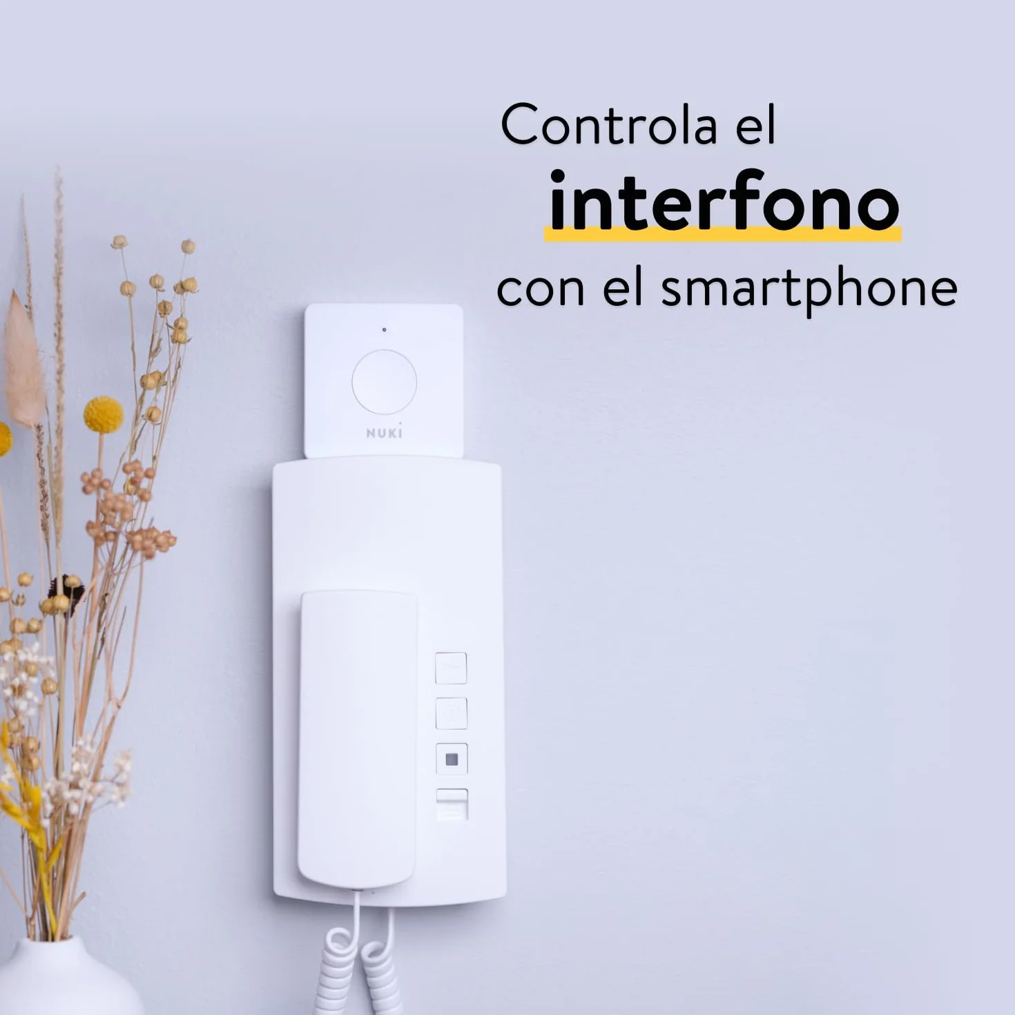 Nuki Opener, cerradura electrónica para edificios de apartamentos, controla tu interfono con el smartphone, abrepuertas automático, requiere Nuki Bridge WiFi, cerraduras inteligentes, blanco