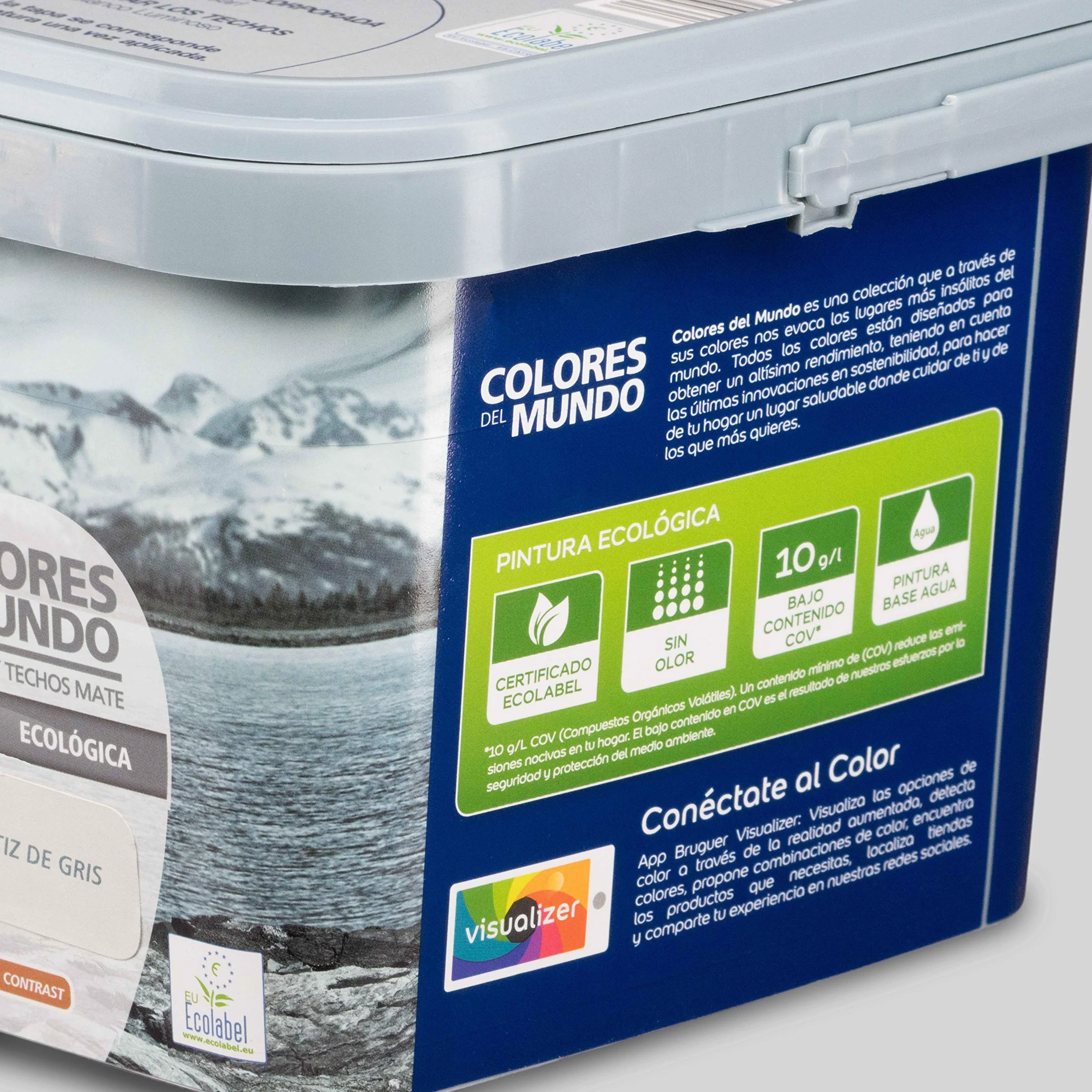Bruguer Colores del Mundo Pintura para paredes monocapa Escandinavia Matiz de Gris 4 L