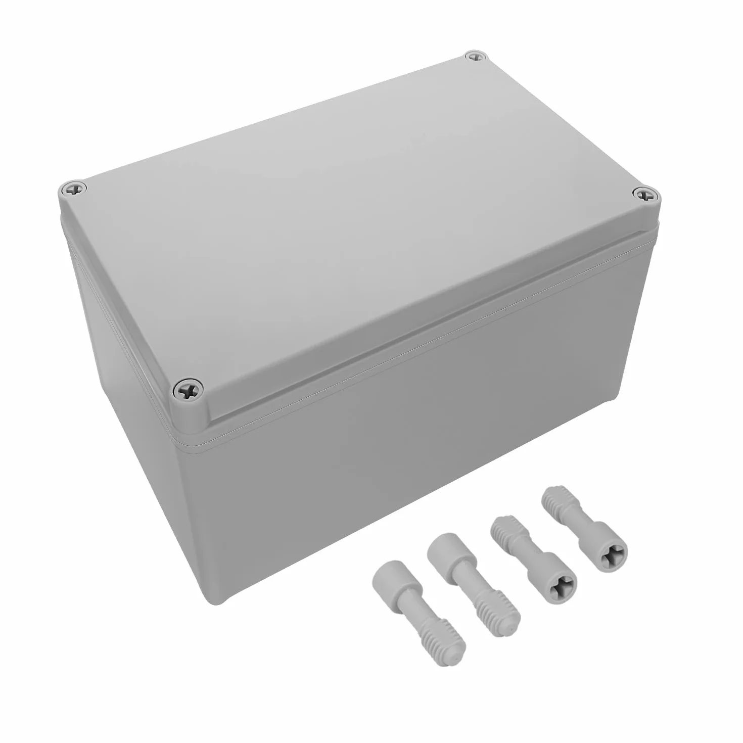 LeMotech Caja de derivación impermeable IP67, caja eléctrica de plástico ABS, carcasa a prueba de polvo para electrónica, cajas de conexiones para proyectos de bricolaje, gris, 250 x 150 x 130 mm