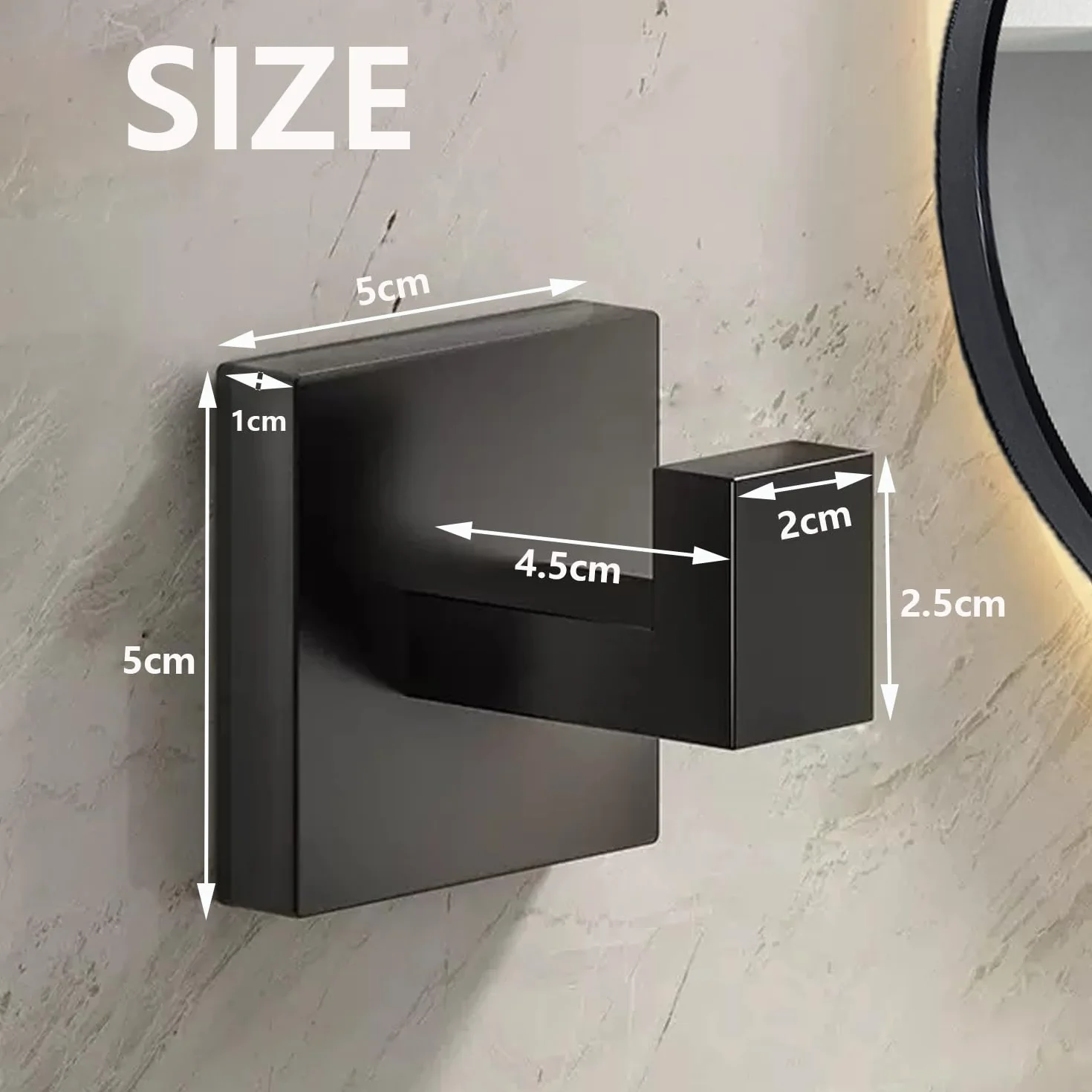 Gancho de acero inoxidable SUS 304 para albornoz, color negro mate, ganchos de pared para baño, cocina, toallas, albornoces, armarios, esponjas, para baño y hotel