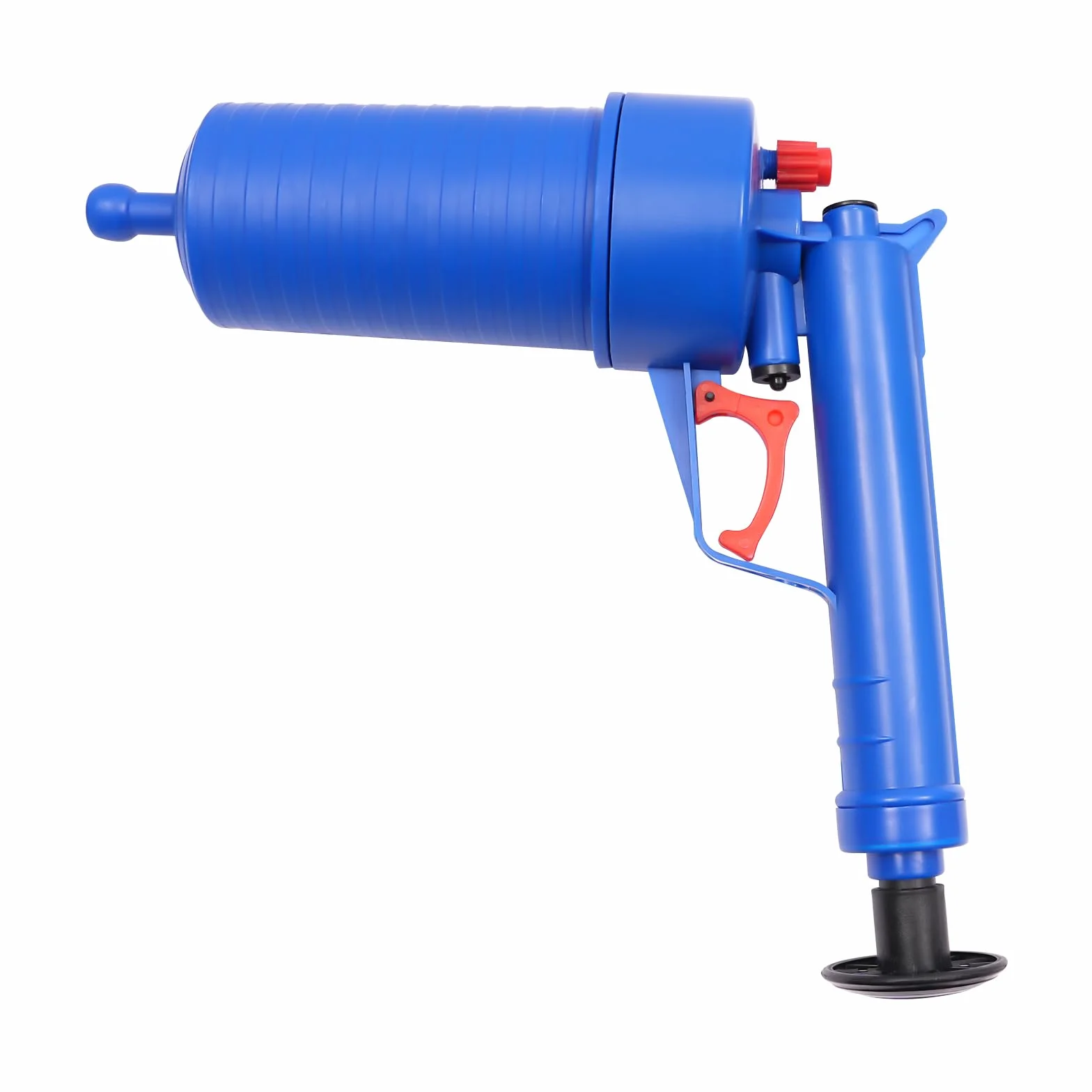 Limpiador de tuberías de aire comprimido, 4 bares, bomba de desagüe, juego de limpieza de tuberías para desagüe de suelo, lavabo, aguas residuales, bañera, azul oscuro (azul)