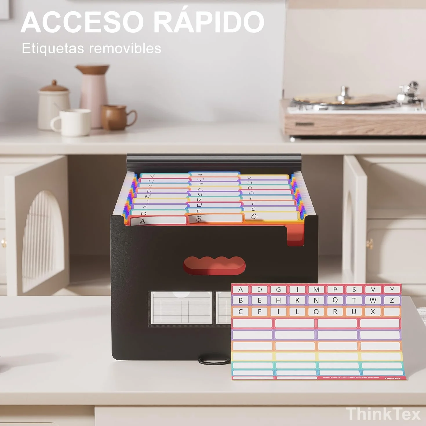 ThinkTex Carpeta Clasificadora A4 Expandible Acordeón 26 Bolsillos Archivador Oficina Escuela