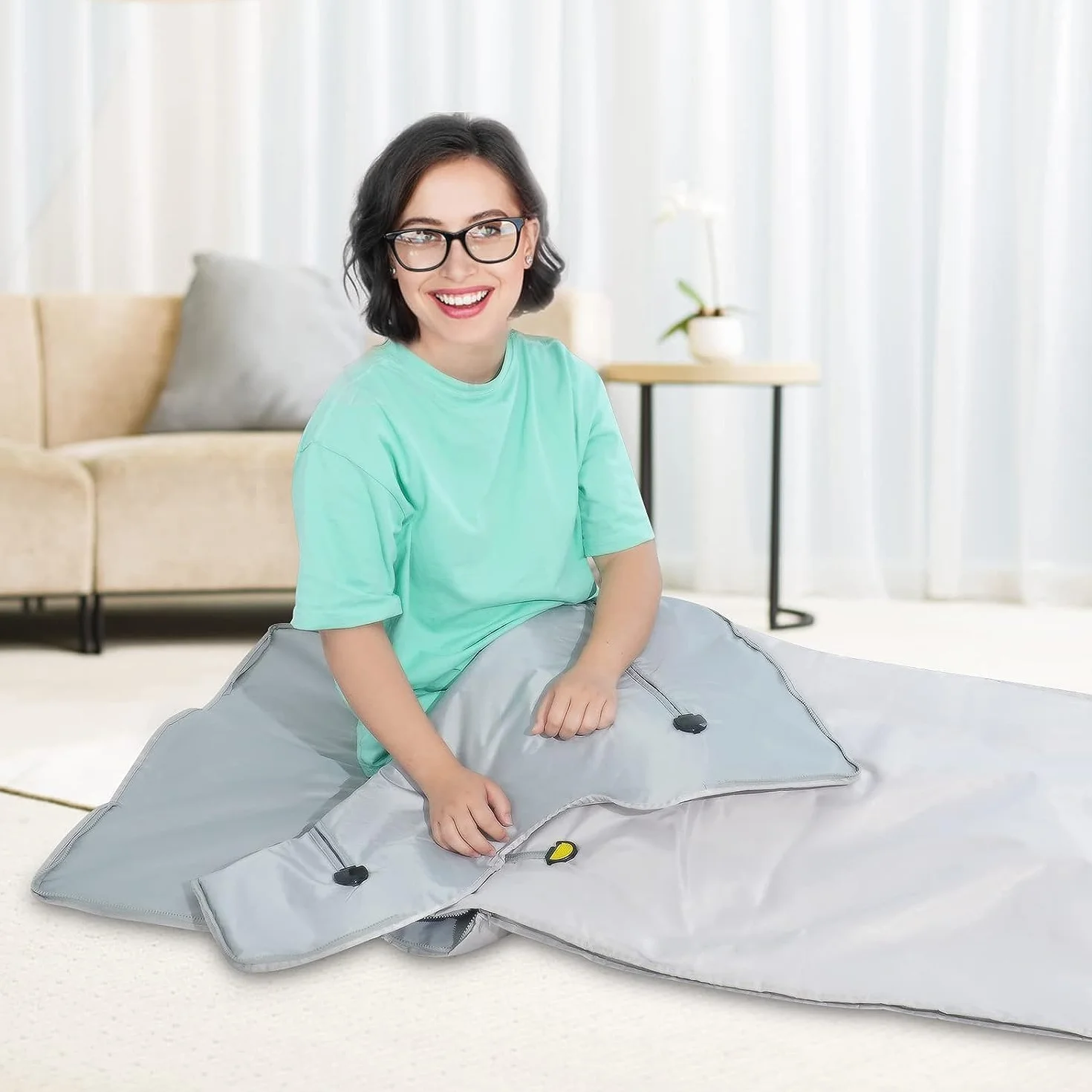 Sauna Manta,Sauna portátil de infrarrojos lejanos para la desintoxicación del hogar Calme su cuerpo y mente