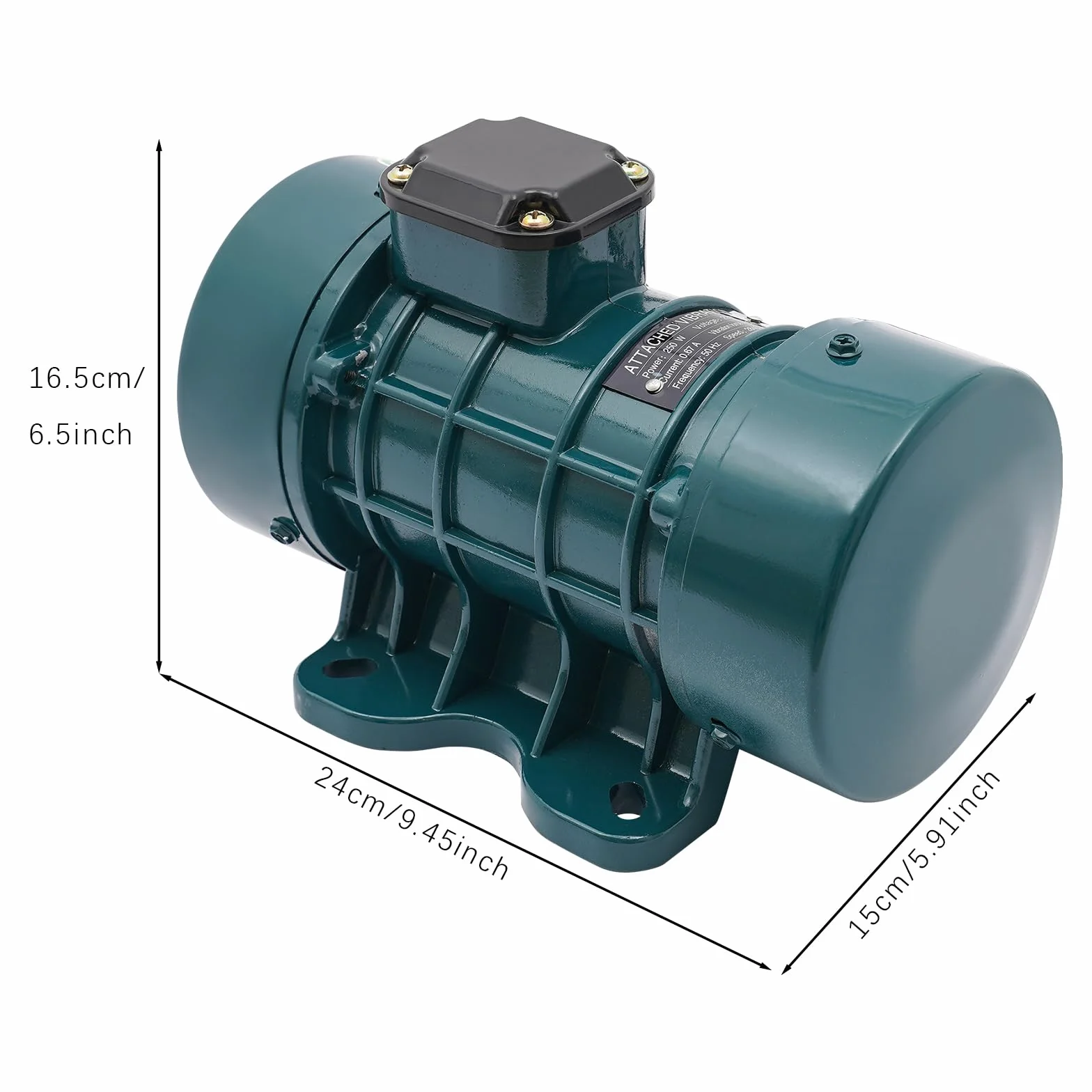 Motor de vibración para hormigón, 250 W, eléctrico para mezcla de hormigón, 2840 rpm, con 150 kg de fuerza de vibración, aluminio, para proyectos de construcción como puentes, vallas, carreteras