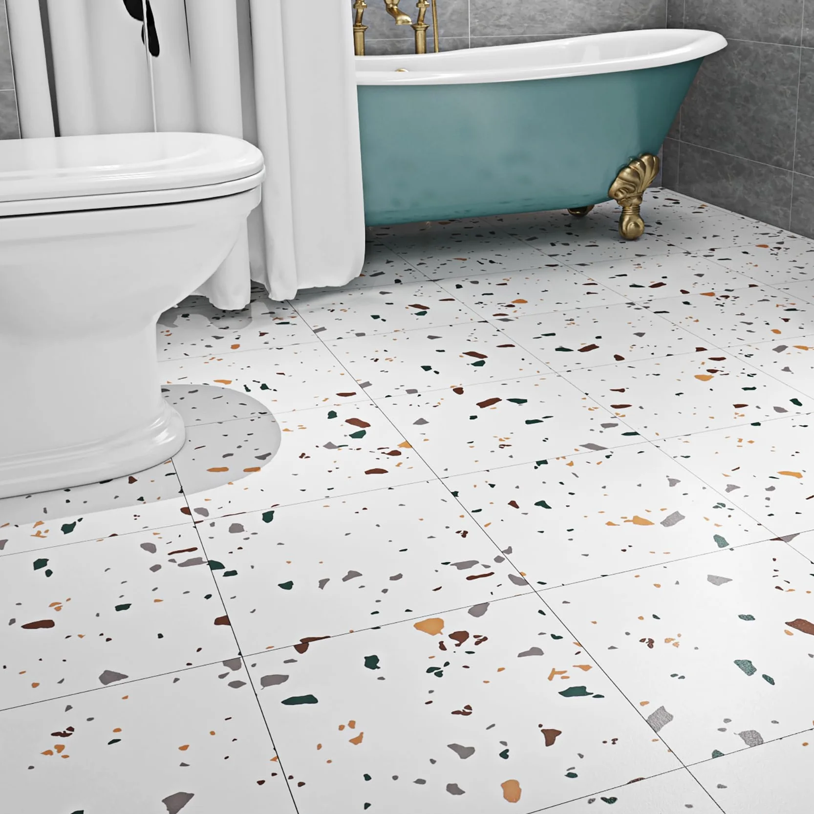 Livelynine 16 Losetas Vinilo Suelo Cocina Suelo Vinilo Autoadhesivo Baño Baldosas Adhesivas Suelos Vinilico Autoadhesivo Blanco 30X30 Impermeable Suelos de Vinilos Adhesivos
