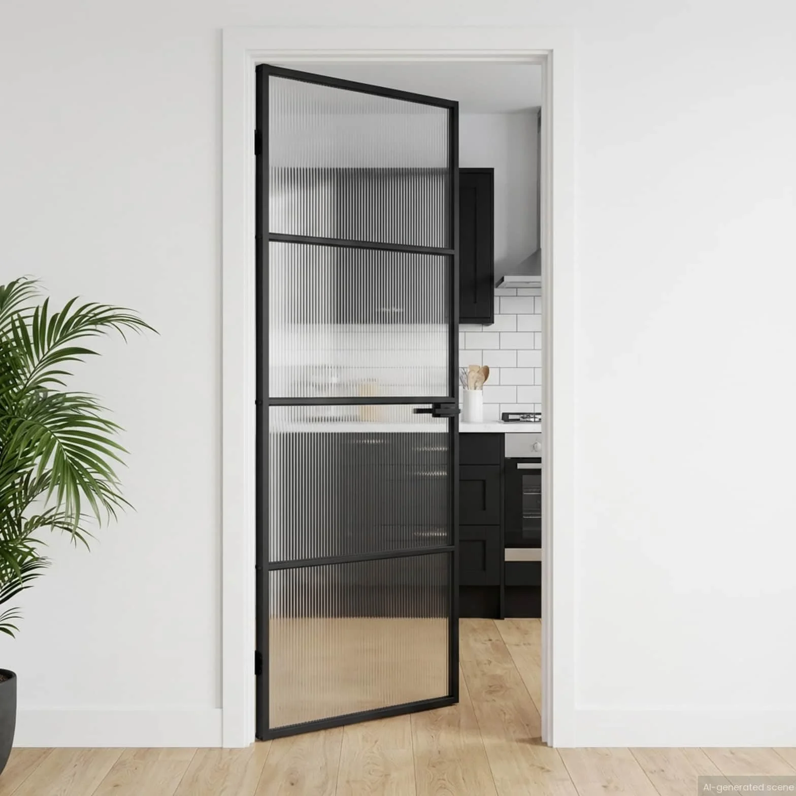 vidaXL Puerta para el Hogar 83 x 201,5 x 3,5 cm, Puerta Interiores Rectangular Moderna, con Cristal Templado y Marco de Aluminio, Ideal para hogar, Oficina y renovaciones