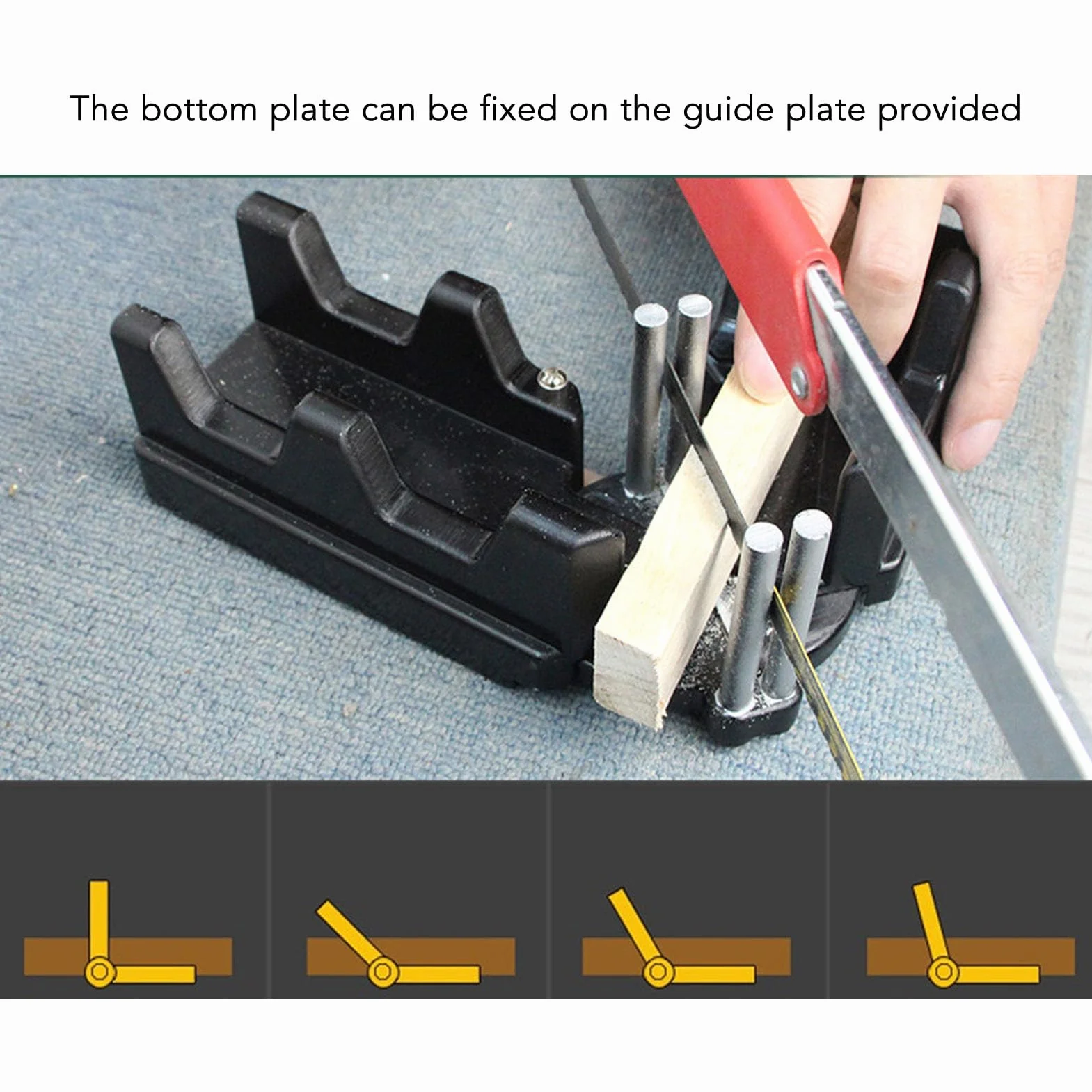 Caja de Ingletes 2 en 1 para Corte de Precisión, Compatible con Ángulos 85°-180°