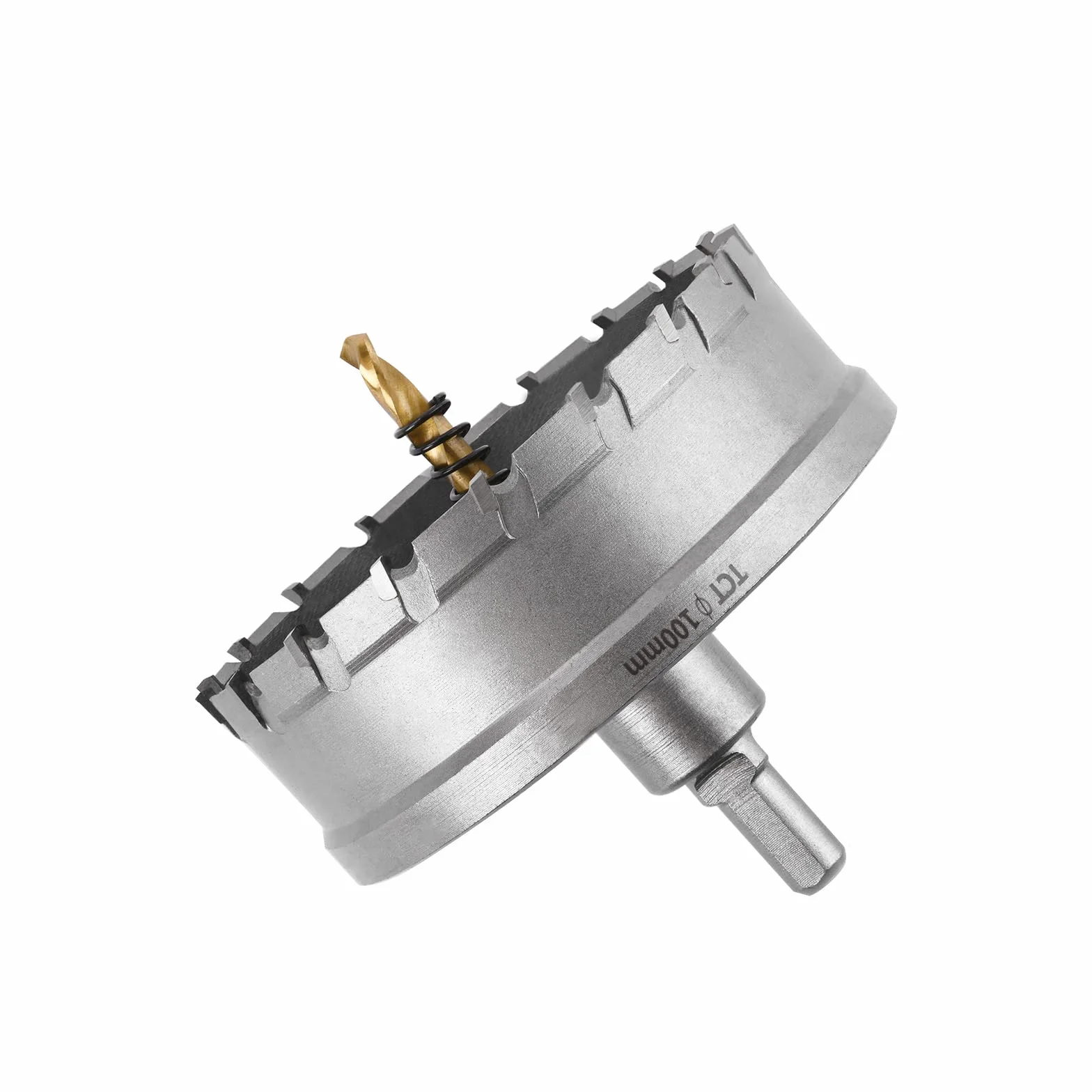 Flintronic Brocas Corona Metal, 100mm Carburo Agujero Cortador, TCT Agujero Sierras Brocas Corona para Acero Inoxidable, Acero Dulce, Hierro, Cobre y Latón