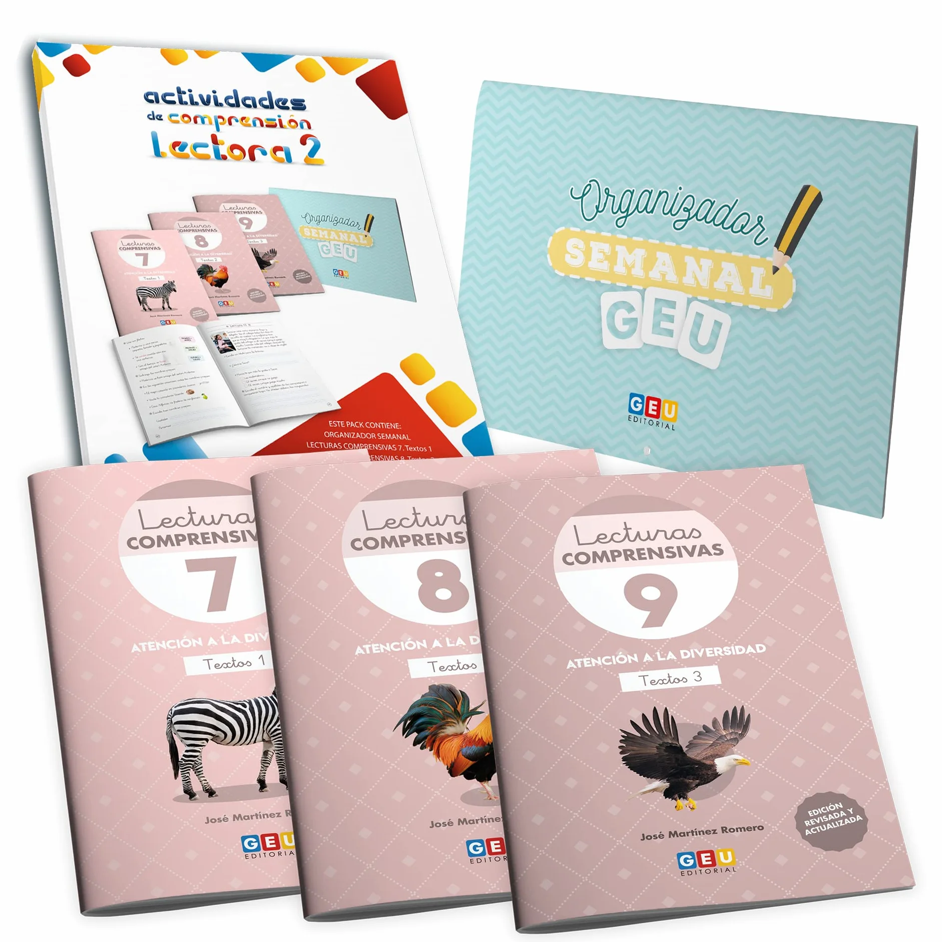 Pack Lecturas Comprensivas 7, 8 y 9 para Mejorar Comprensión Lectora 2 Primaria - Libro Repaso con Organizador
