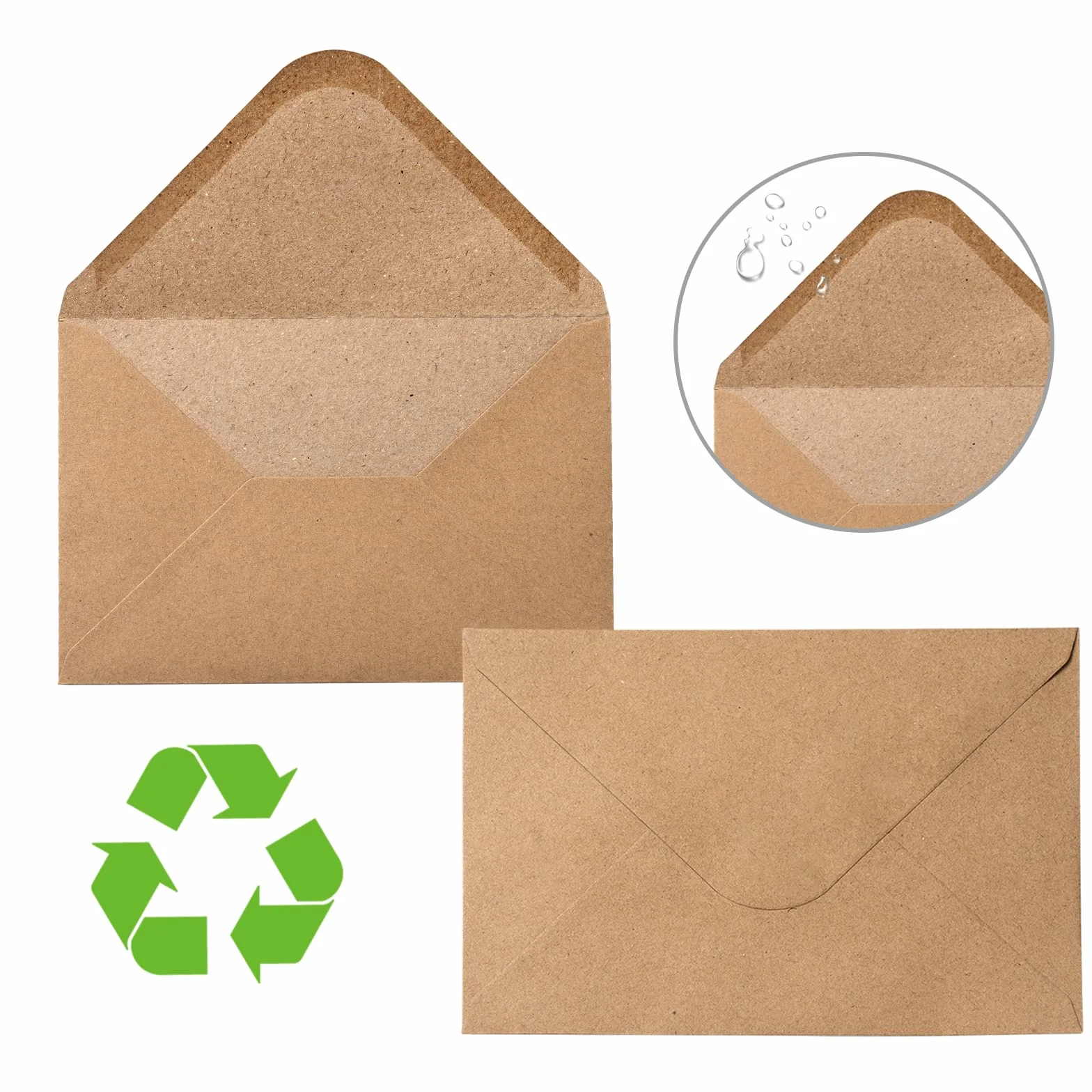 Noa Home Deco Sobres Papel Kraft Antiguo C6 162x114 mm 100 Piezas NHD06
