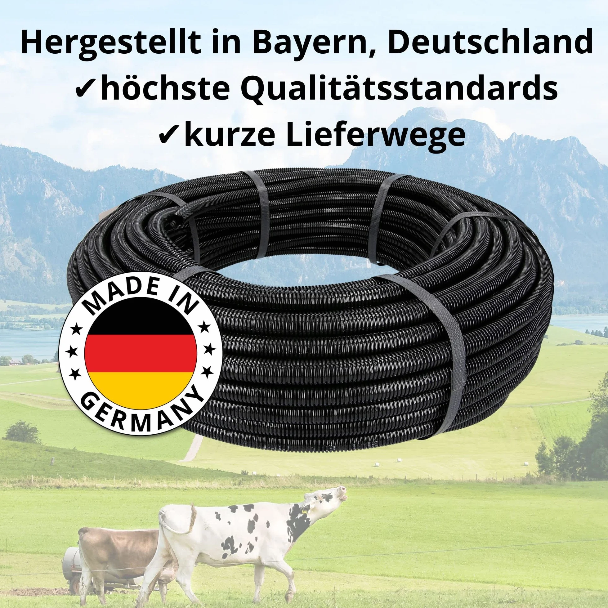Kalitec - 10m Tubo Corrugado Ranurado NW 23 para Protección de Cables | Manguera abierta de polipropileno resistente a UV y calor, diámetro 28mm, ideal contra martas en motores y aplicaciones