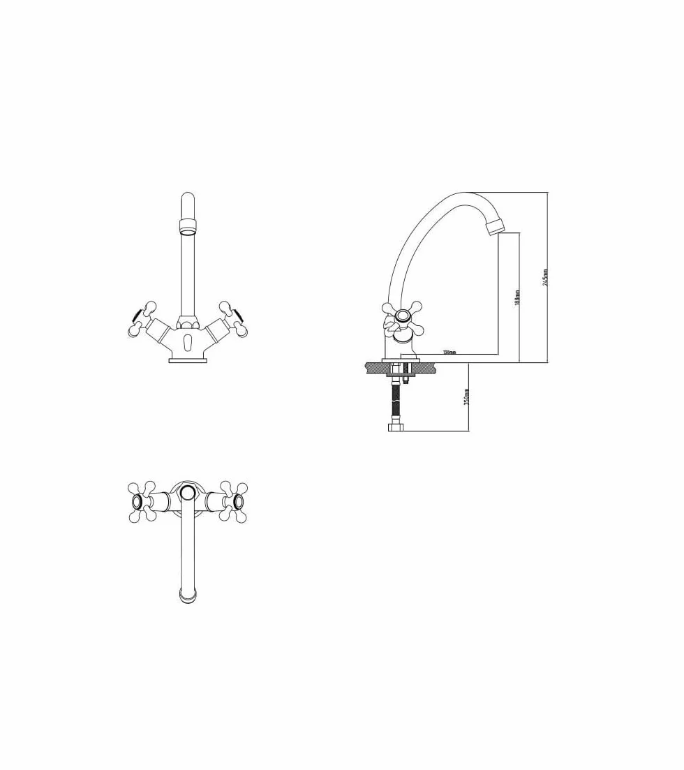 ROUSSEAU Edouard Mezclador de Lavabo Beverley, Cromado