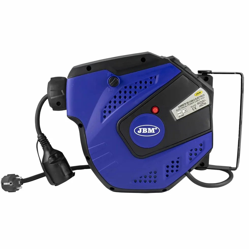 JBM Carrete de Cable Eléctrico 12M Azul 53526